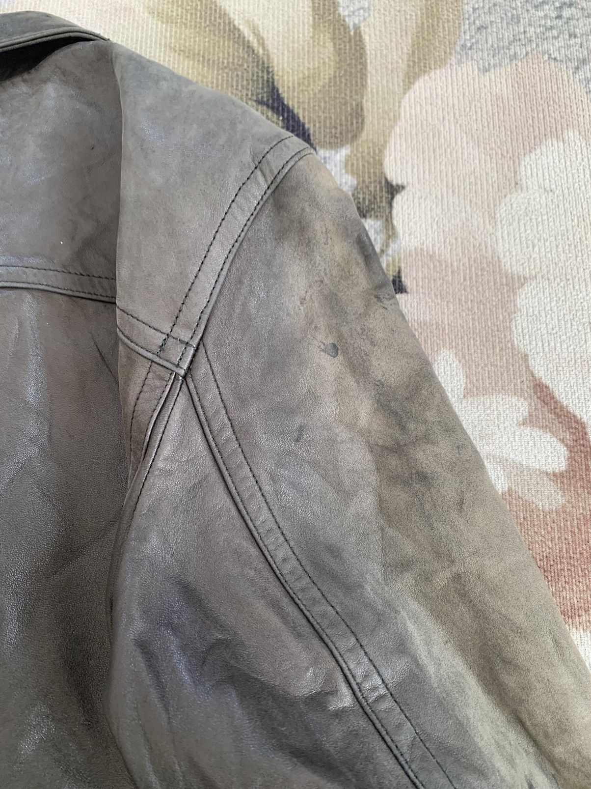 agnes b. Sun Faded Agnes B Special Leather Jacket Riri Zipper Size S / US 4 / IT 40 - 10 Thumbnail