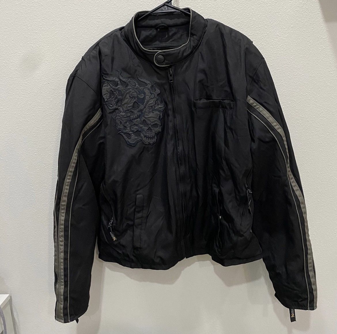 Xelement Y2K Grunge Reflective Skulls Motorcycle Xelement Jacket Size US XL / EU 56 / 4 - 4 Thumbnail