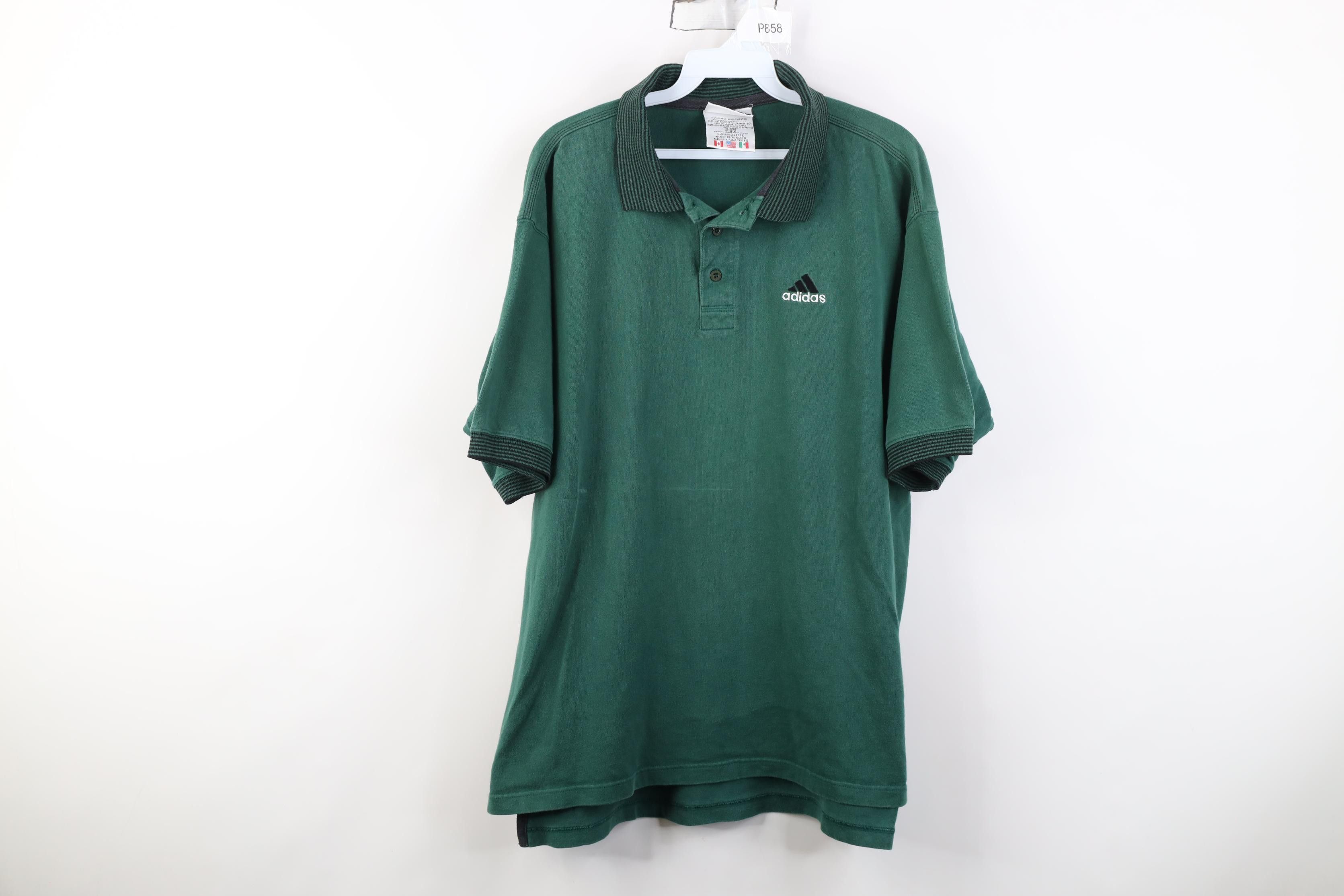 Adidas Vintage 90s Adidas Baggy Collared Golf Polo Shirt Green Size US L / EU 52-54 / 3 - 1 Thumbnail