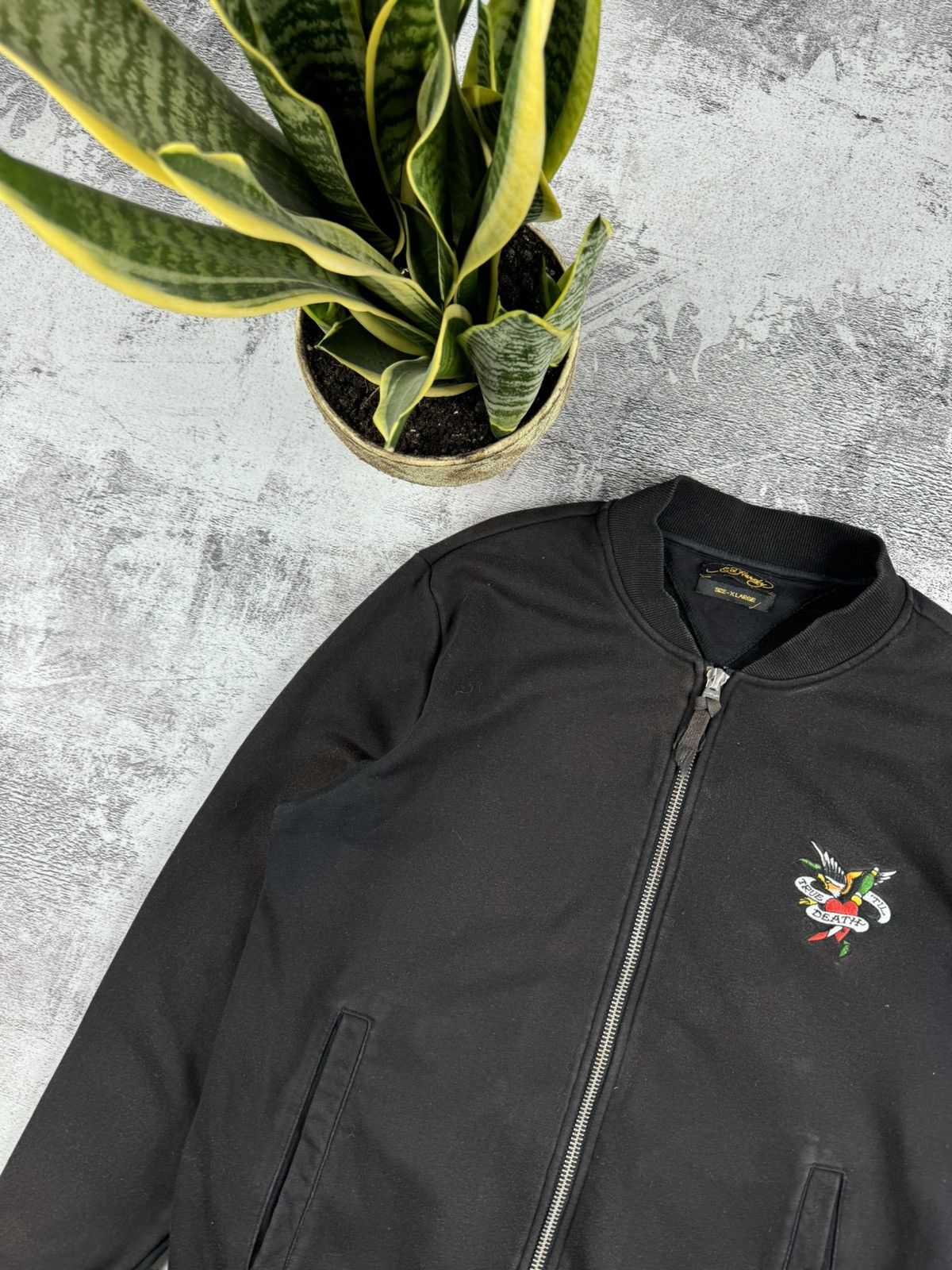 Ed Hardy Ed Hardy Y2K Sun Faded Till Death Bomber Hoodie Pullovover Size US XL / EU 56 / 4 - 10 Thumbnail