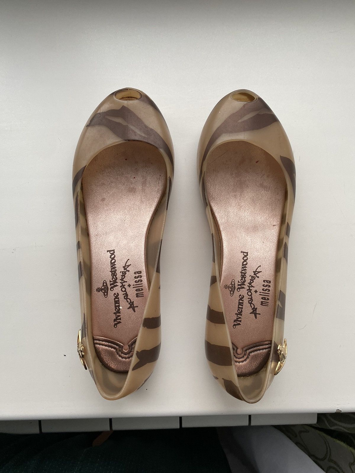 Melissa × Vivienne Westwood Melissa Vivienne Westwood natural /brown zebra print jelly Size US 5 / IT 35 - 4 Thumbnail