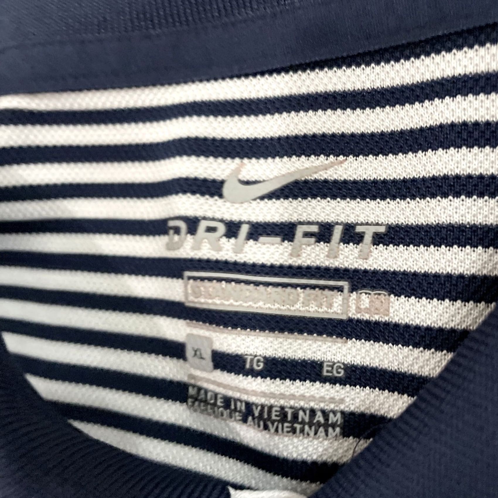 Nike Nike Dri-Fit Polo Shirt Men XL Blue Striped Preppy Old Money Sports Standard Fit Size US XL / EU 56 / 4 - 4 Thumbnail