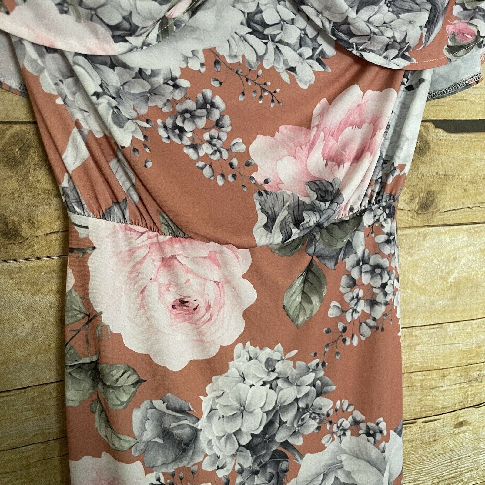 Asos ASOS Dusty Pink Floral Halter Top Ruffle Midi Dress - 4/UK 8 Size S / US 4 / IT 40 - 5 Thumbnail