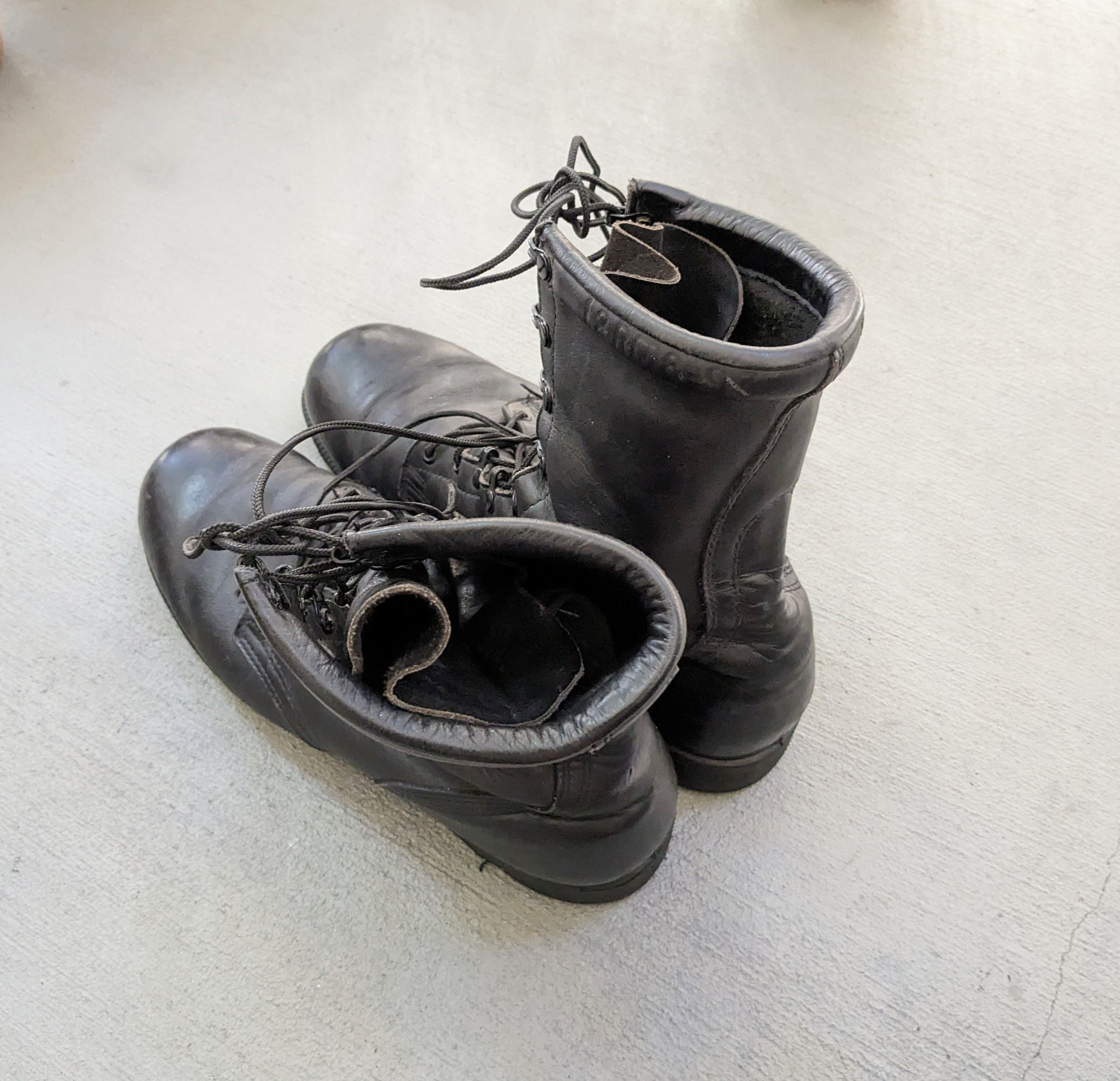 Vintage Vintage Combat Boots Black 12 Leather Biker Chunky Rubber Size US 12 / EU 45 - 9 Thumbnail