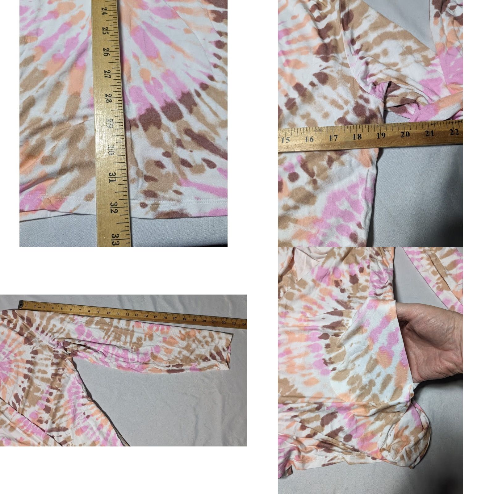 Lands' End Lands' End Cardigan Women Medium Rayon Spandex Open Front Tie Dye Brown Long Sleeve Regular Fit M Adult Womens (10-12) Size M / US 6-8 / IT 42-44 - 9 Thumbnail
