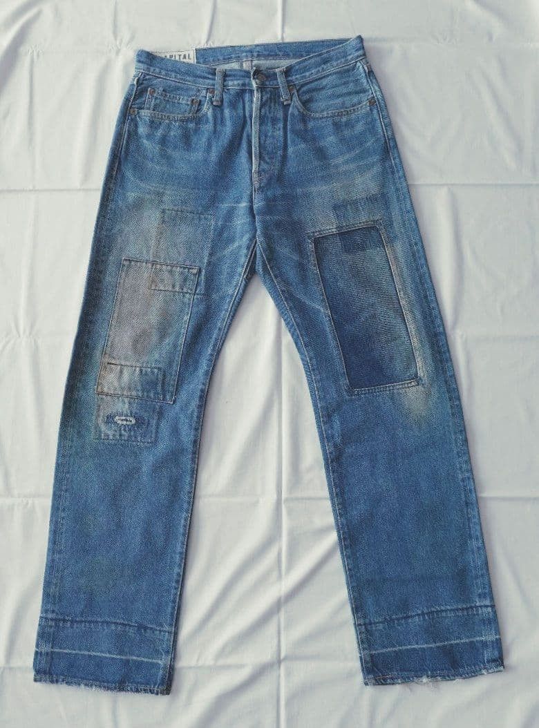 Kapital KAPITAL Patchwork Denim Jeans with Red Selvedge Size US 26 / EU 42 - 1 Thumbnail