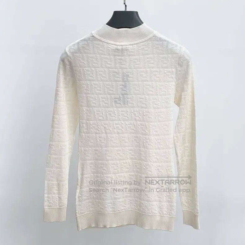 Fendi Fendi Ivory full print knitted slim fit long-sleeve Size S / US 4 / IT 40 - 2 Thumbnail
