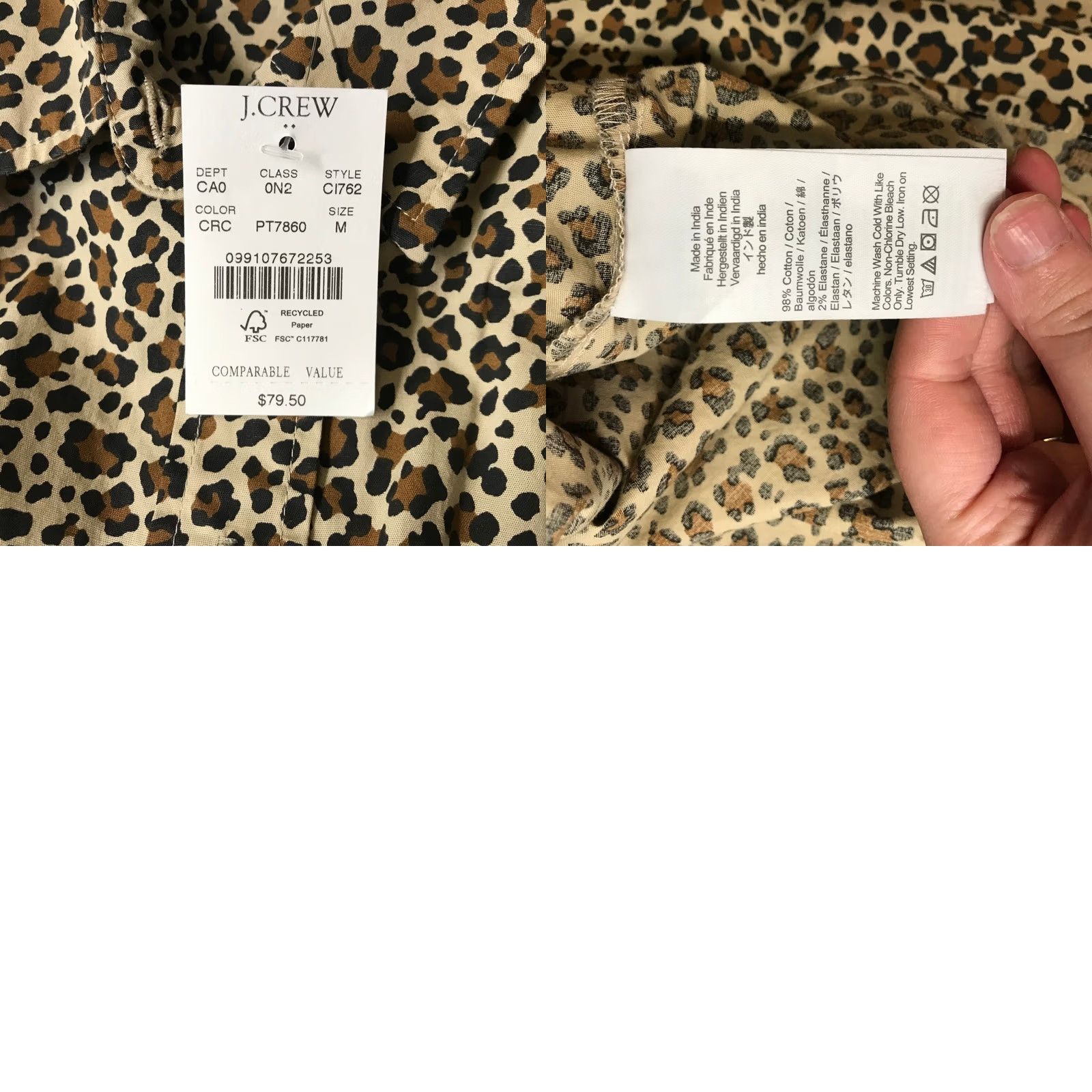 J.Crew J Crew Leopard Print Button Down Shirt Long Sleeve Women Size M Size M / US 6-8 / IT 42-44 - 8 Thumbnail