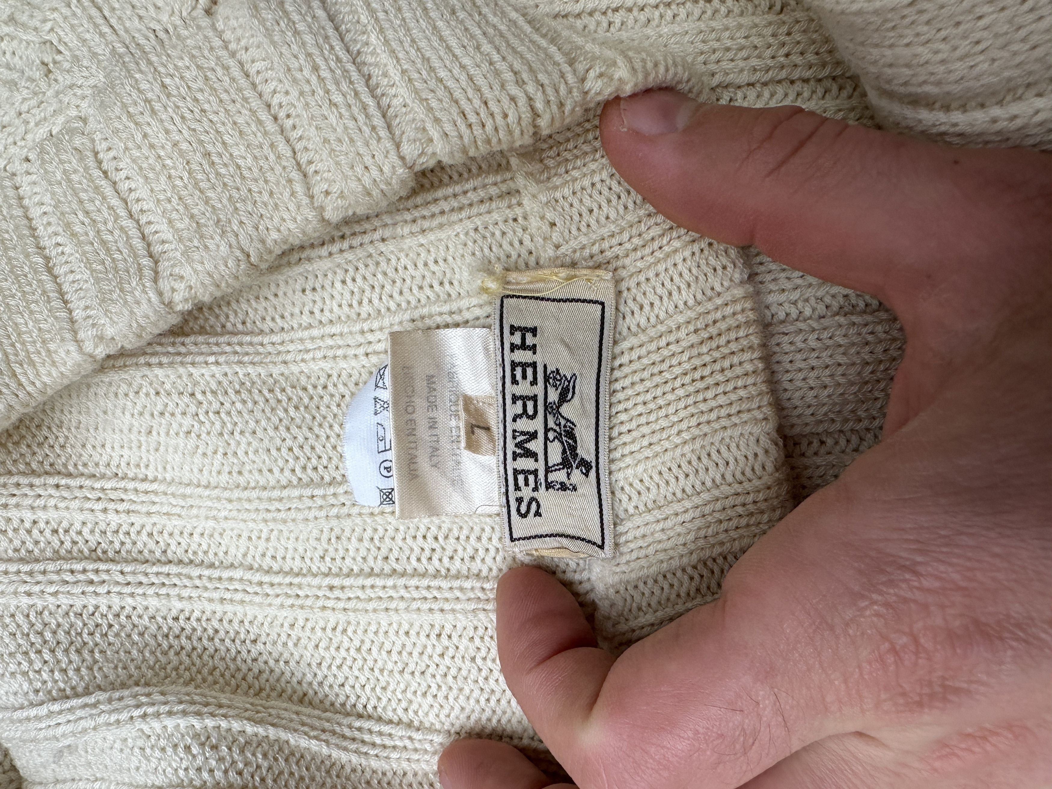 Hermes Hermès Wool Ribbed Button Collar Sweater Slim Fit Size L Size US L / EU 52-54 / 3 - 4 Thumbnail