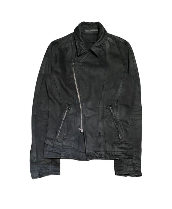 Julius Julius x LHP AW11 Waxed Denim Biker Jacket | Grailed