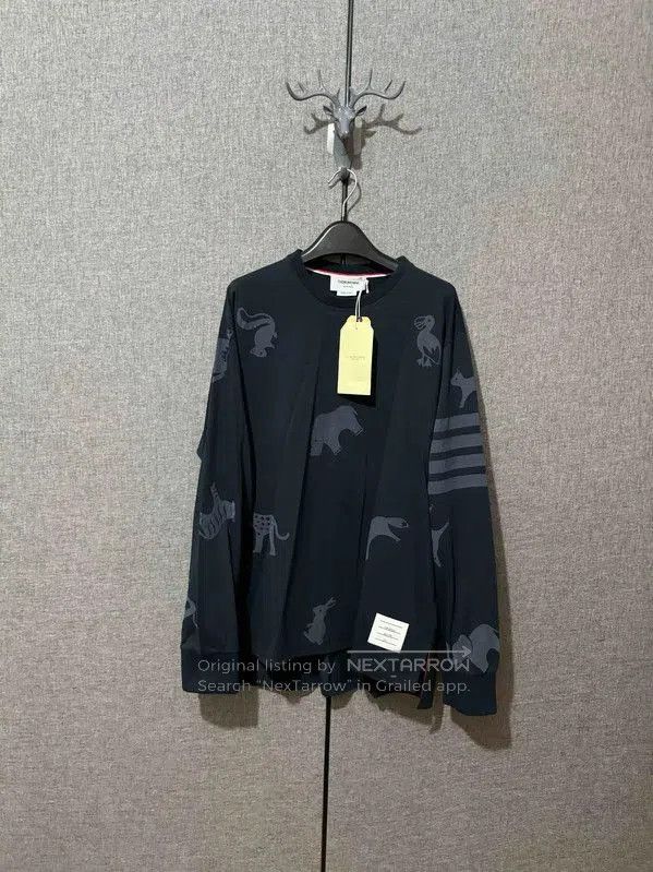 Thom Browne Thom Browne Blue Cotton Printed Sweatshirt . Size US M / EU 48-50 / 2 - 1 Thumbnail
