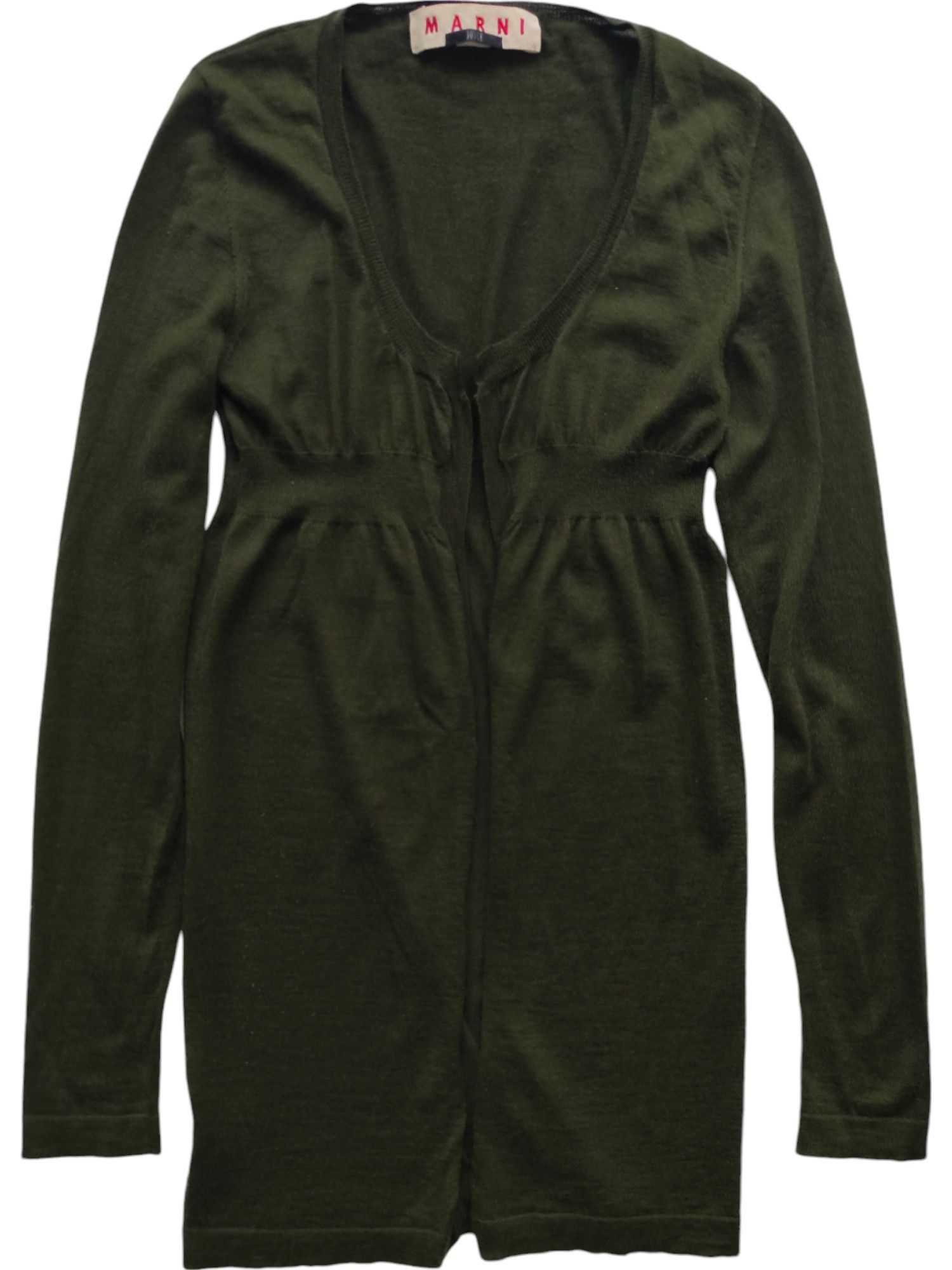 Marni Olive Green Cashmere Open Cardigan Size XS / US 0-2 / IT 36-38 - 1 Thumbnail