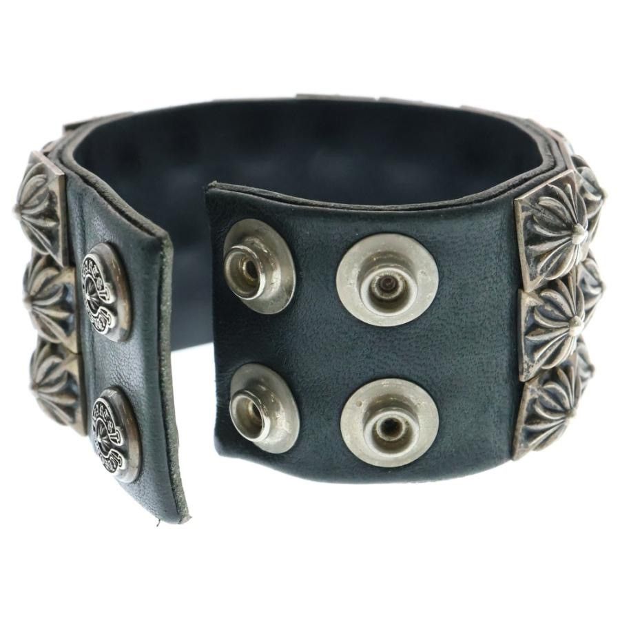 Chrome Hearts Chrome Hearts Pyramid Cross Studs Triple Leather Bracelet Size ONE SIZE - 6 Thumbnail