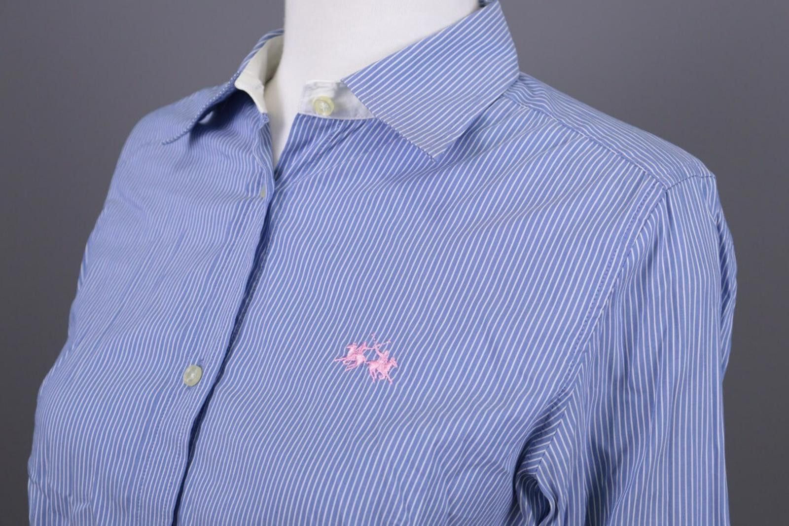 La Martina La Martina Blue Pinstripe Long Sleeve Blouse Shirt Size M Size M / US 6-8 / IT 42-44 - 8 Thumbnail