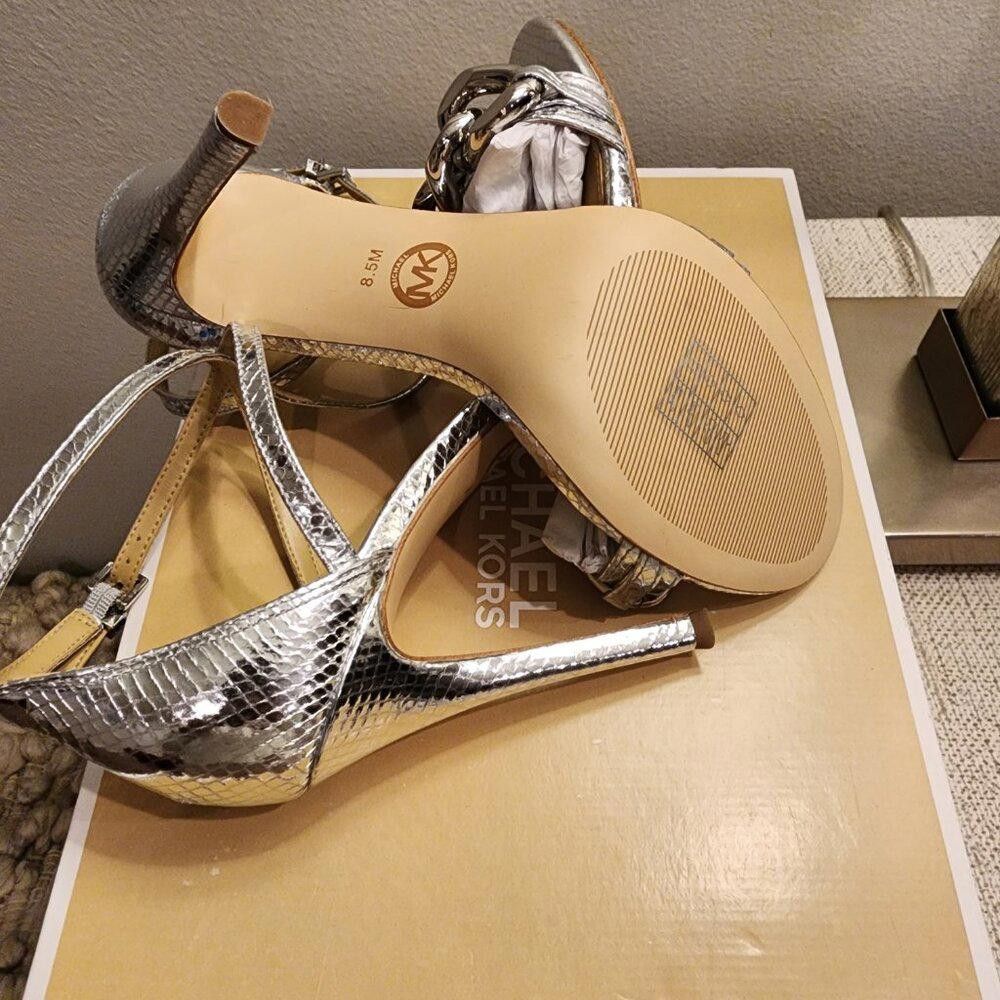 Michael Kors Michael Michael Kors Scarlett Sandal Silver Size US 8.5 / IT 38.5 - 6 Thumbnail