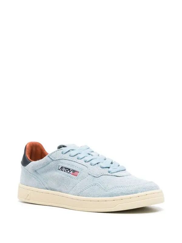 AUTRY o1y0725 Leather Low-Top Sneakers in Sky Blue/Black Size US 9 / IT 39 - 2 Thumbnail