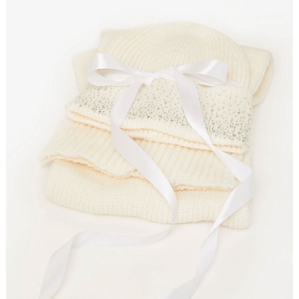 Other NEW Crystal Embellished Soft Rib Knit Hat & Scarf Gift Set Size ONE SIZE - 2 Thumbnail