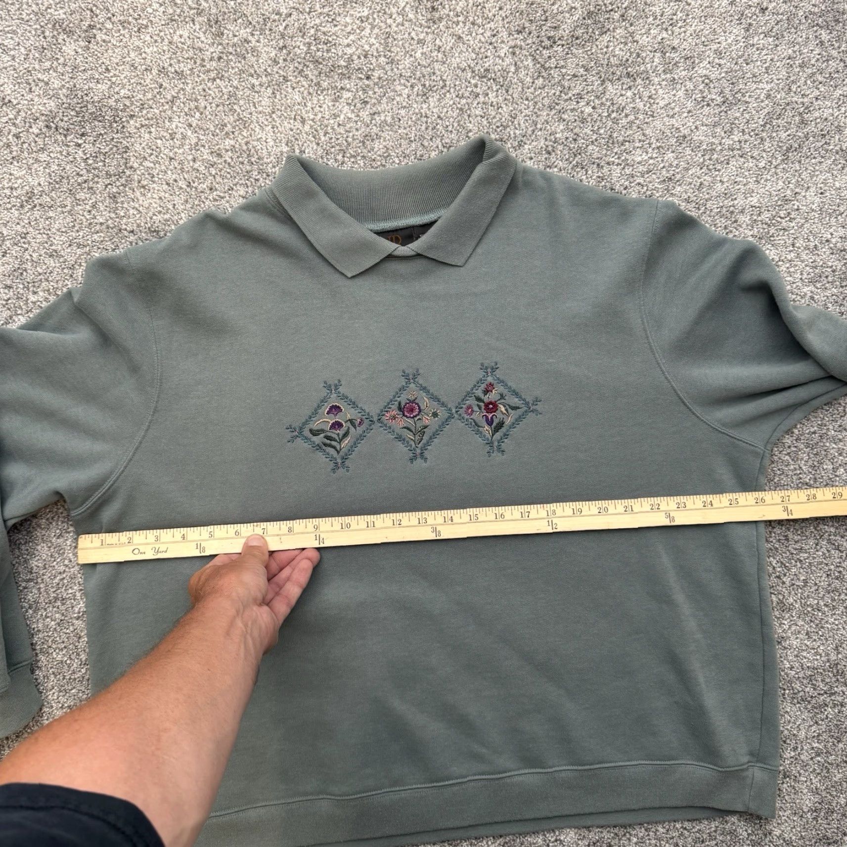 Vintage VINTAGE Jenny Buchanan Sweatshirt 2X Women Pullover Embroidered Floral Green 90s Retro Cottagecore Grandma Shirt Womens Size XXL / US 16-18 / IT 52-54 - 2 Thumbnail
