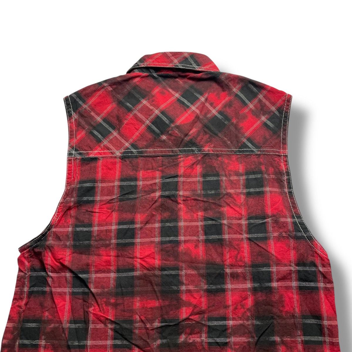 If Six Was Nine 🇯🇵 AGATE LABEL BUTTON UP TARTAN PUNK SLEEVELESS JACKET Size US L / EU 52-54 / 3 - 6 Thumbnail