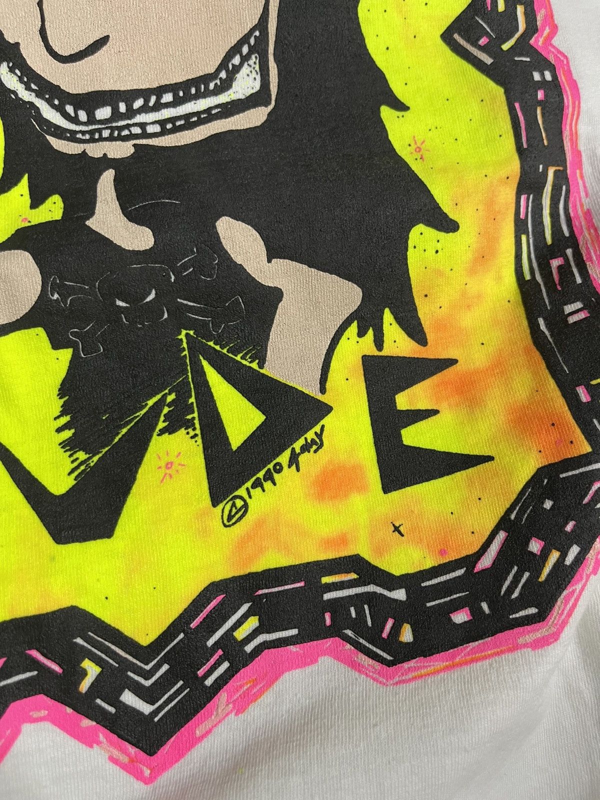Vintage VINTAGE 1990 CHOICE DUDE Neon Graphic Tee Surf Skate Cartoon Size US L / EU 52-54 / 3 - 4 Thumbnail