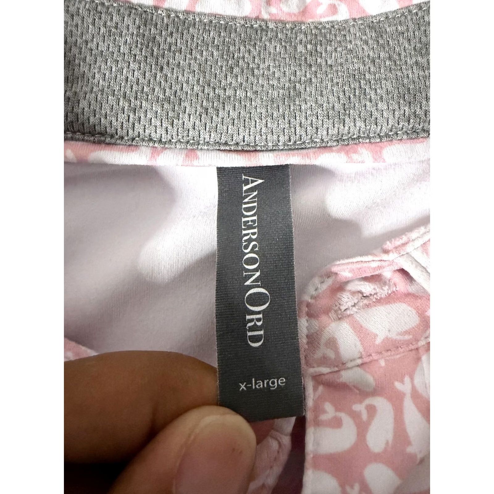 Vintage AndersonOrd Polo Shirt Mens XL Pink Whale Print Nautical Golf Performance Jersey Size US XL / EU 56 / 4 - 5 Thumbnail