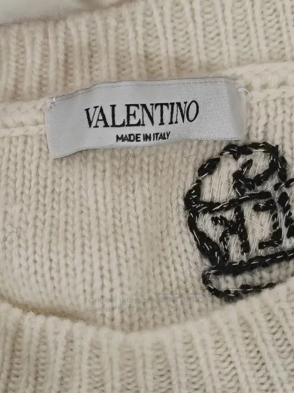 Valentino Valentino Embroidered Cream Cashmere Sweater . Size L / US 10 / IT 46 - 8 Thumbnail