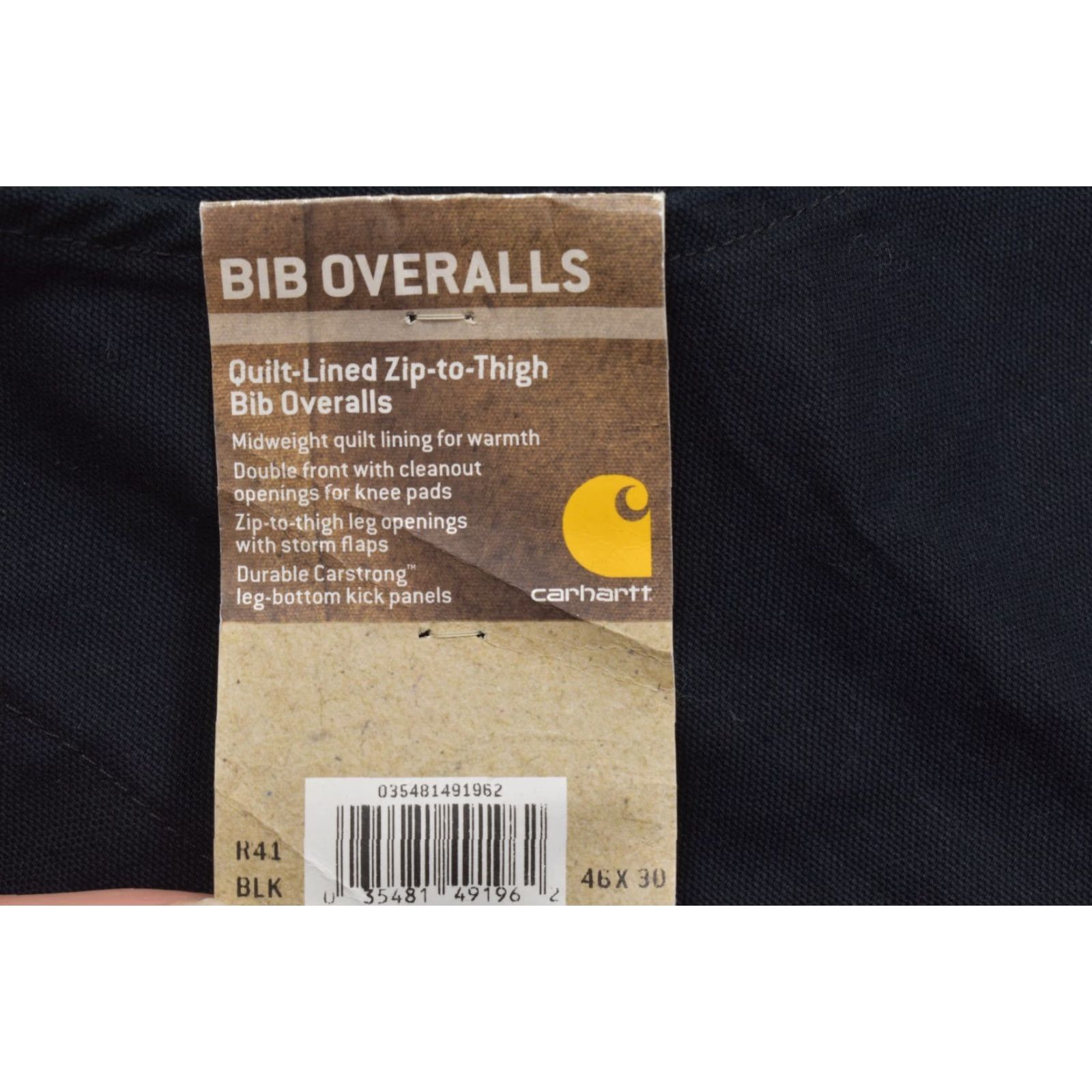 Carhartt VINTAGE Carhartt Overalls Bib Zip-to-Thigh Quilt-Lined Black 46x30 Men 5-Pocket Winter Workwear Size US 30 / EU 46 - 4 Thumbnail