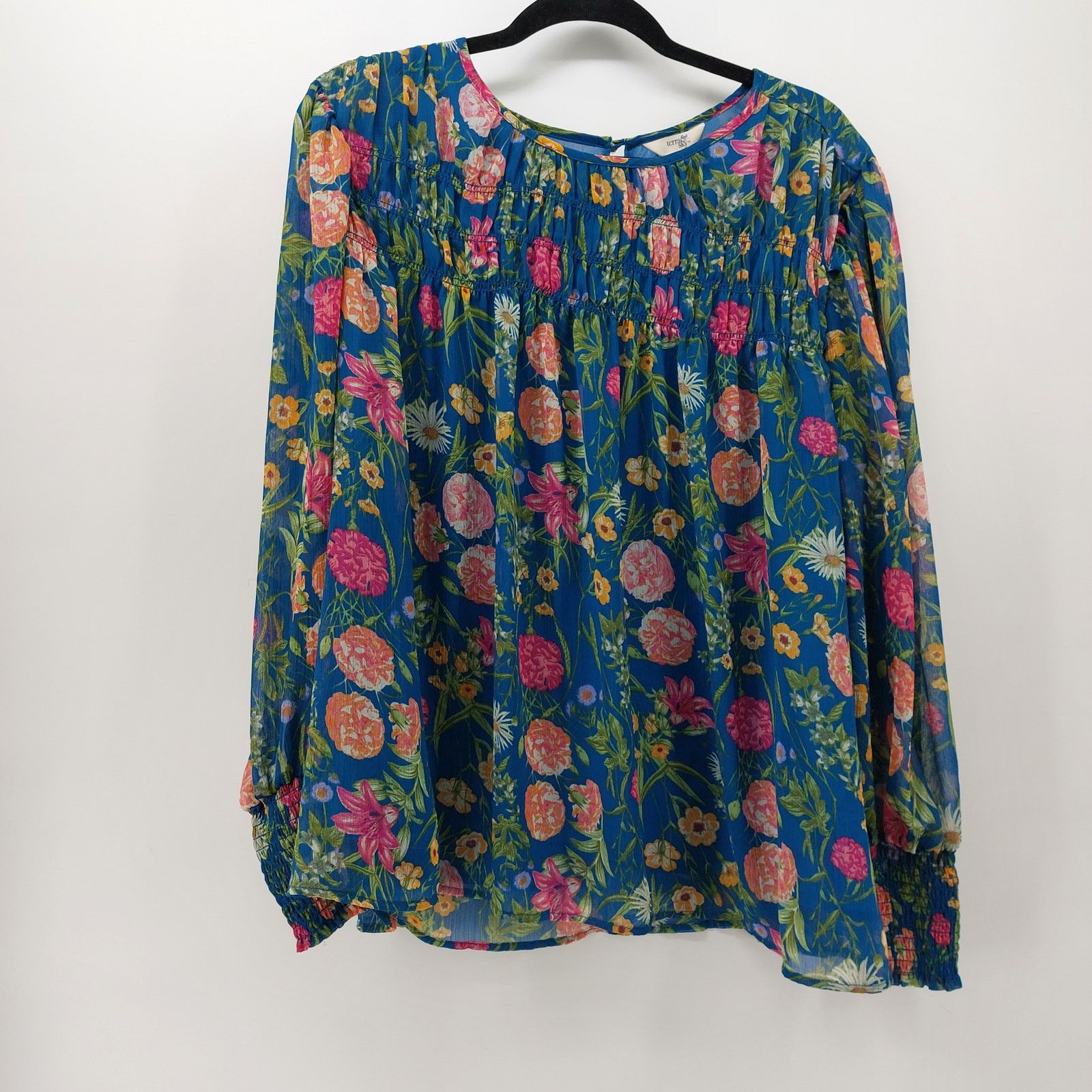 Other Terra & Sky Womens Floral Blouse 1X Spring Polyester Easter Size XXL / US 16-18 / IT 52-54 - 1 Thumbnail