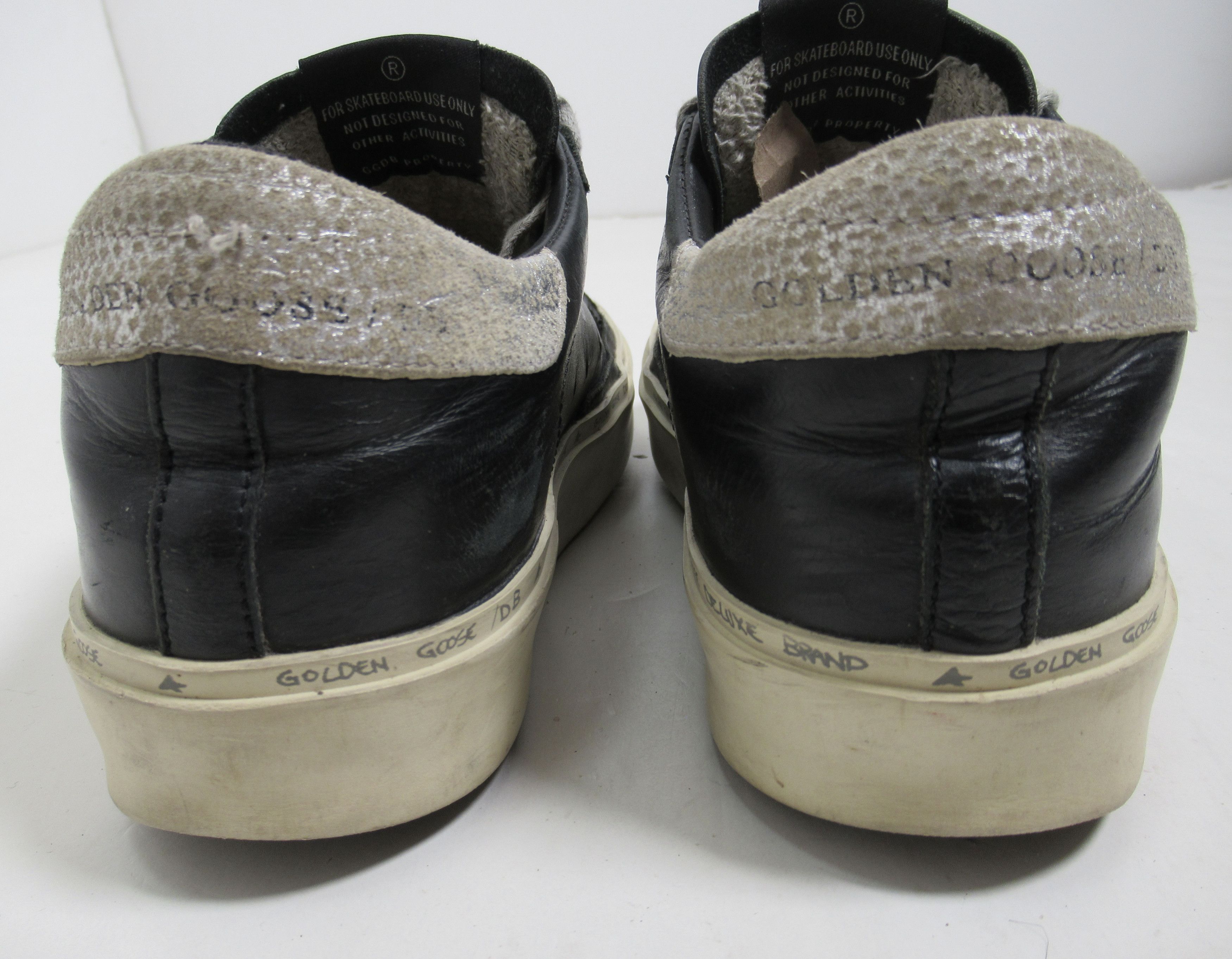 Golden Goose Golden Goose Hi Star Black Leather Silver Star Silver Heel Size US 5 / IT 35 - 6 Thumbnail