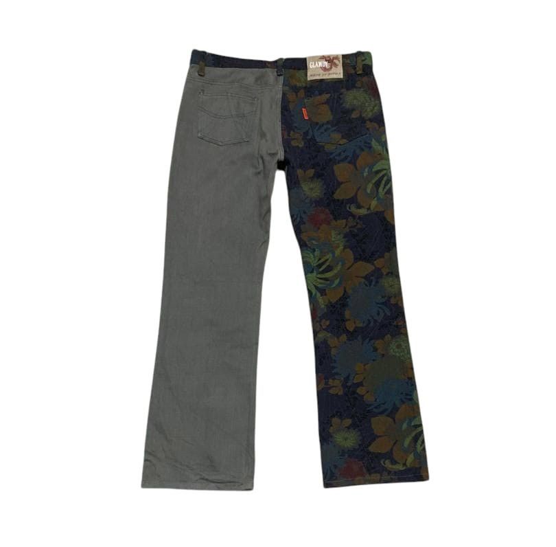 Le Grande Bleu (L.G.B.) Vintage Glamdy Patchwork Flare Bell Bottom Jeans Size US 33 - 1 Thumbnail
