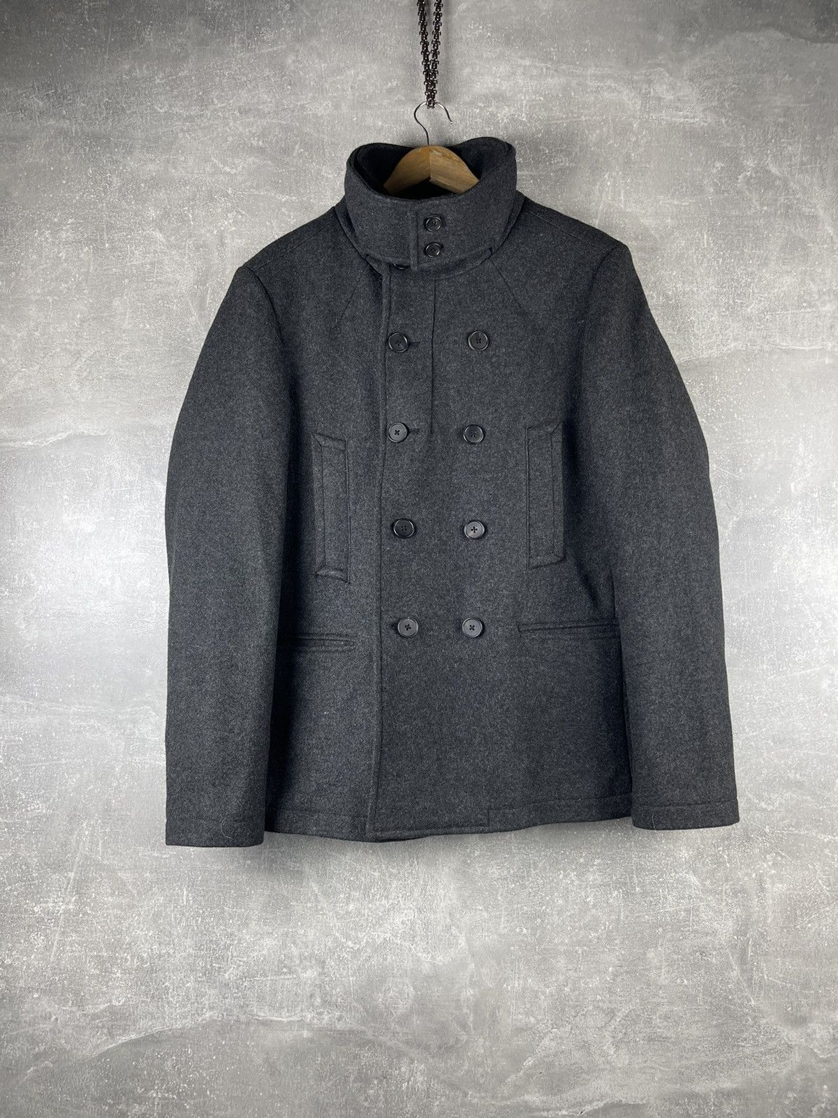 Allsaints AllSaints Spitalfields Double Breasted Wool Peacoat Jacket Size US L / EU 52-54 / 3 - 1 Thumbnail