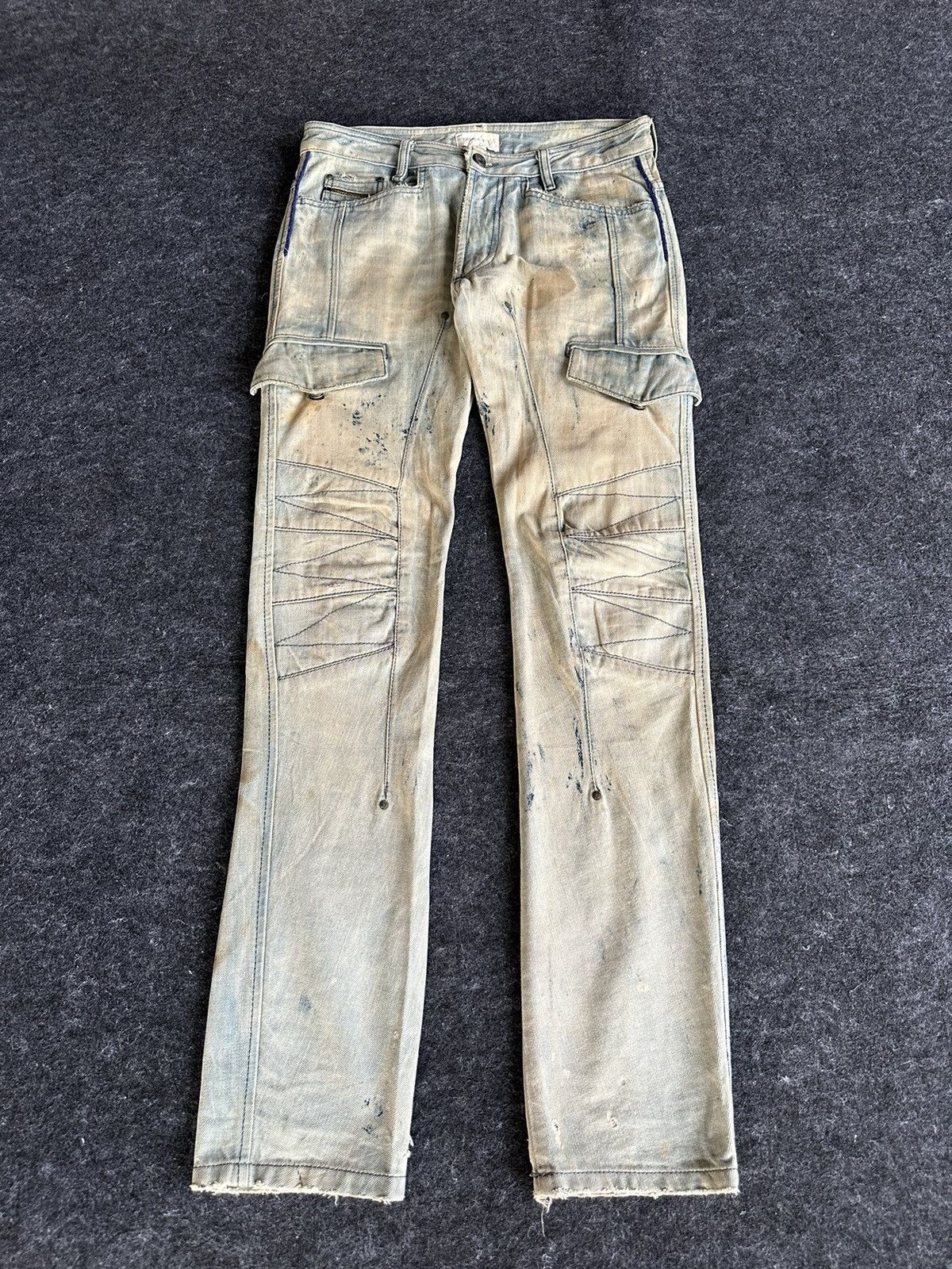 Diesel Diesel Biker Denim Dirty Mudwash Paint Design 30x34 D521 Size US 29 - 1 Thumbnail