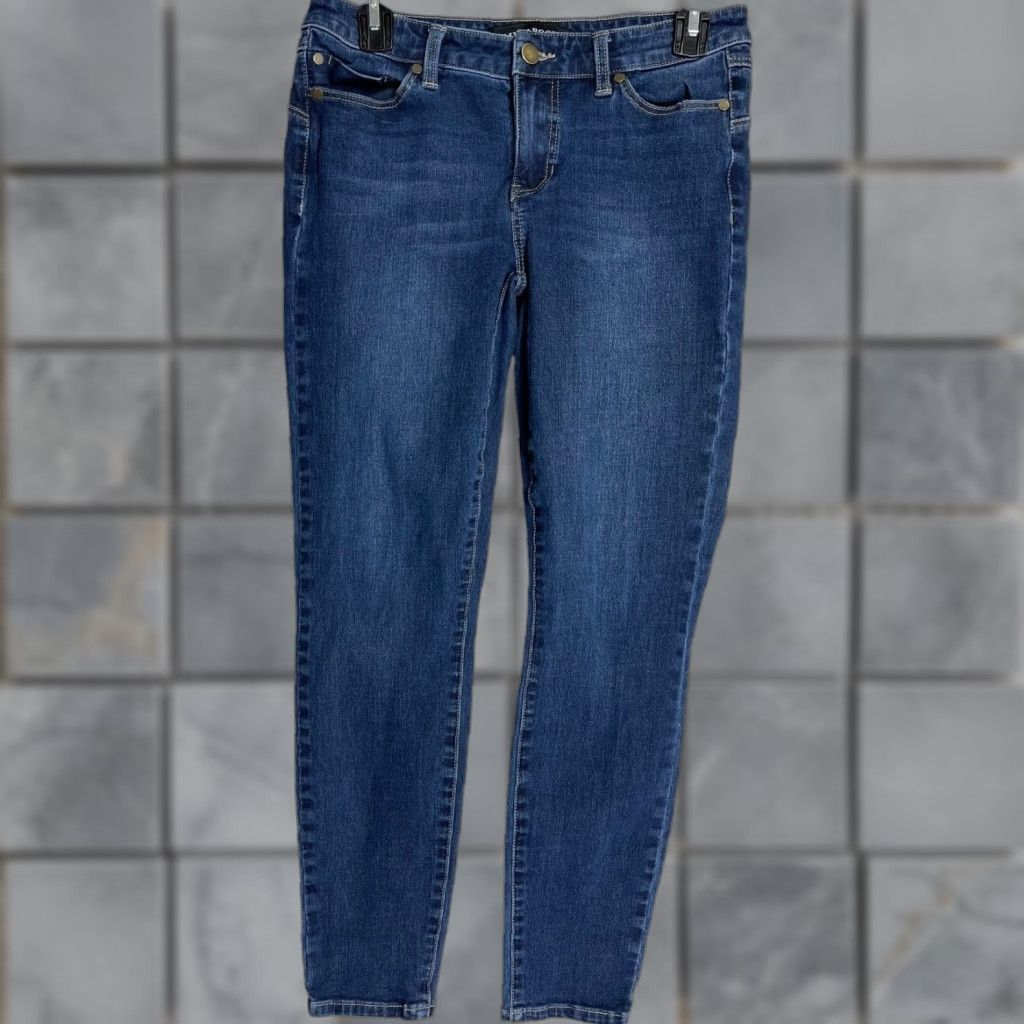 Vintage Liverpool Jeans Women Size 4 Skinny Low Rise Denim 5-Pocket Cotton Blend Blue Size 27" / US 4 / IT 40 - 1 Thumbnail