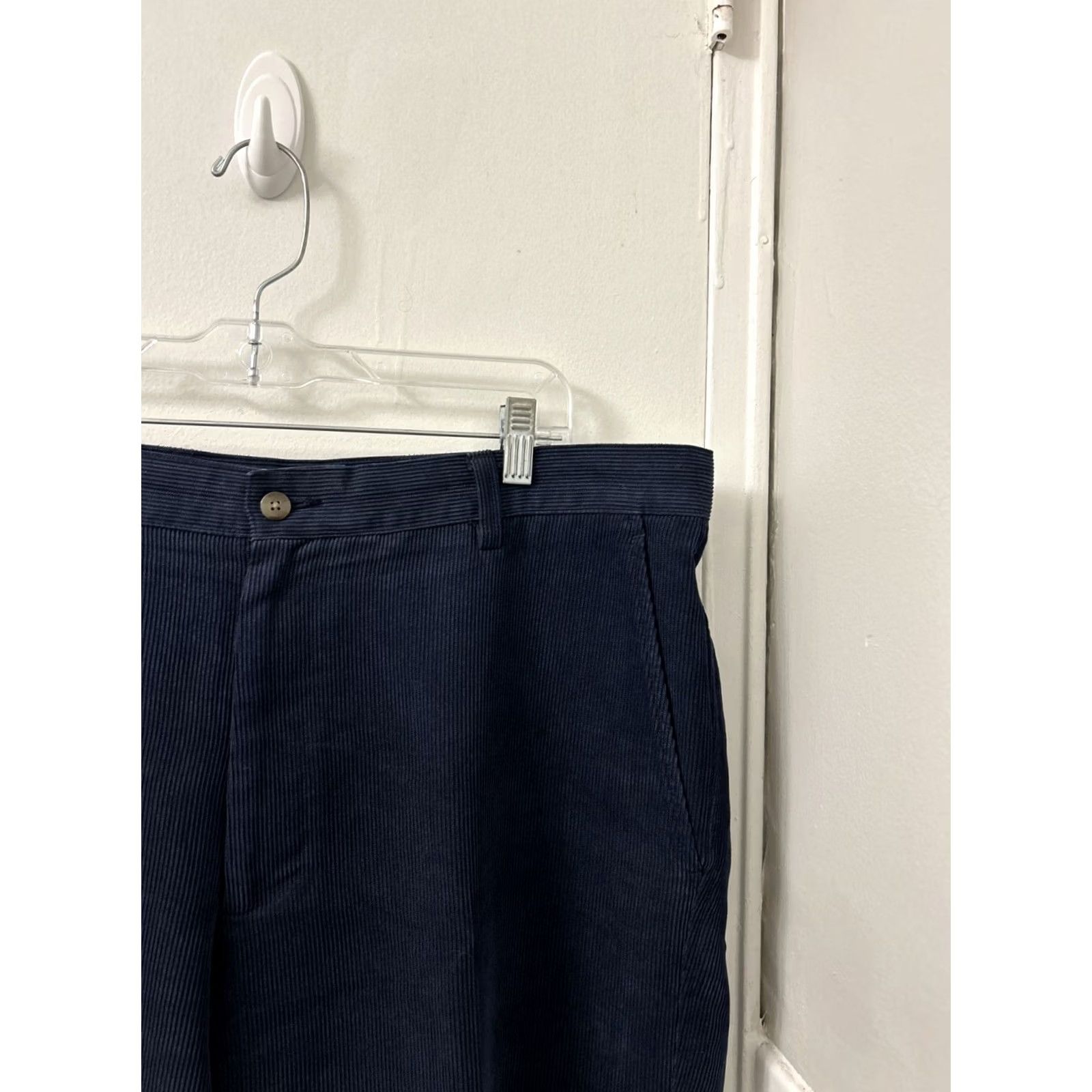 Footjoy FootJoy Pants Mens 38x30 Blue Corduroy Flat Front Straight Leg Trousers, 5-Pocket, Logo Accents, Classic Fit, 90s Preppy Size US 38 / EU 54 - 4 Thumbnail