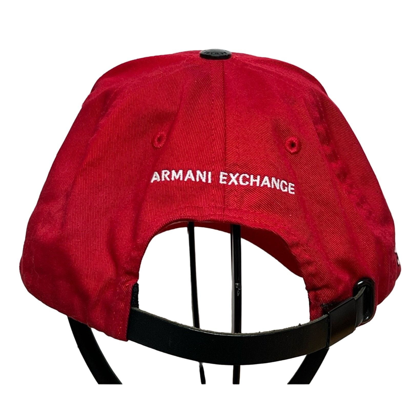 Armani Exchange Armani Exchange A|X Men's Leather Strapback Hat Red CLEAN Size ONE SIZE - 3 Thumbnail