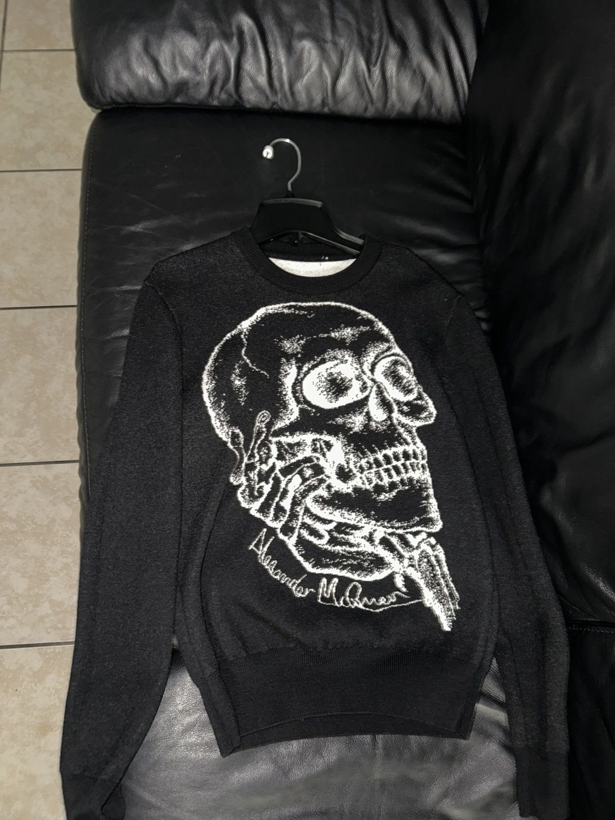 Alexander McQueen Skull Print Long Sleeved Sweater