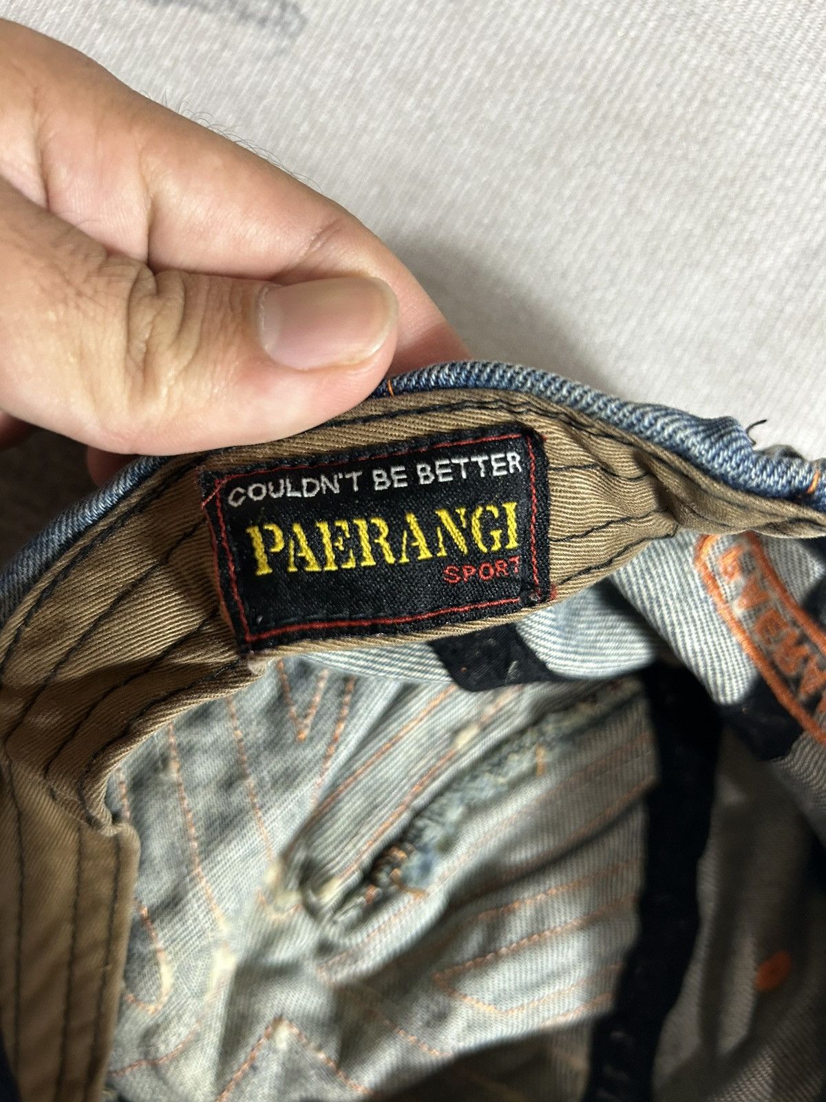 If Six Was Nine × Japanese Brand Japanese Paerangi Y2k Distressed Denim Hat Size ONE SIZE - 6 Thumbnail