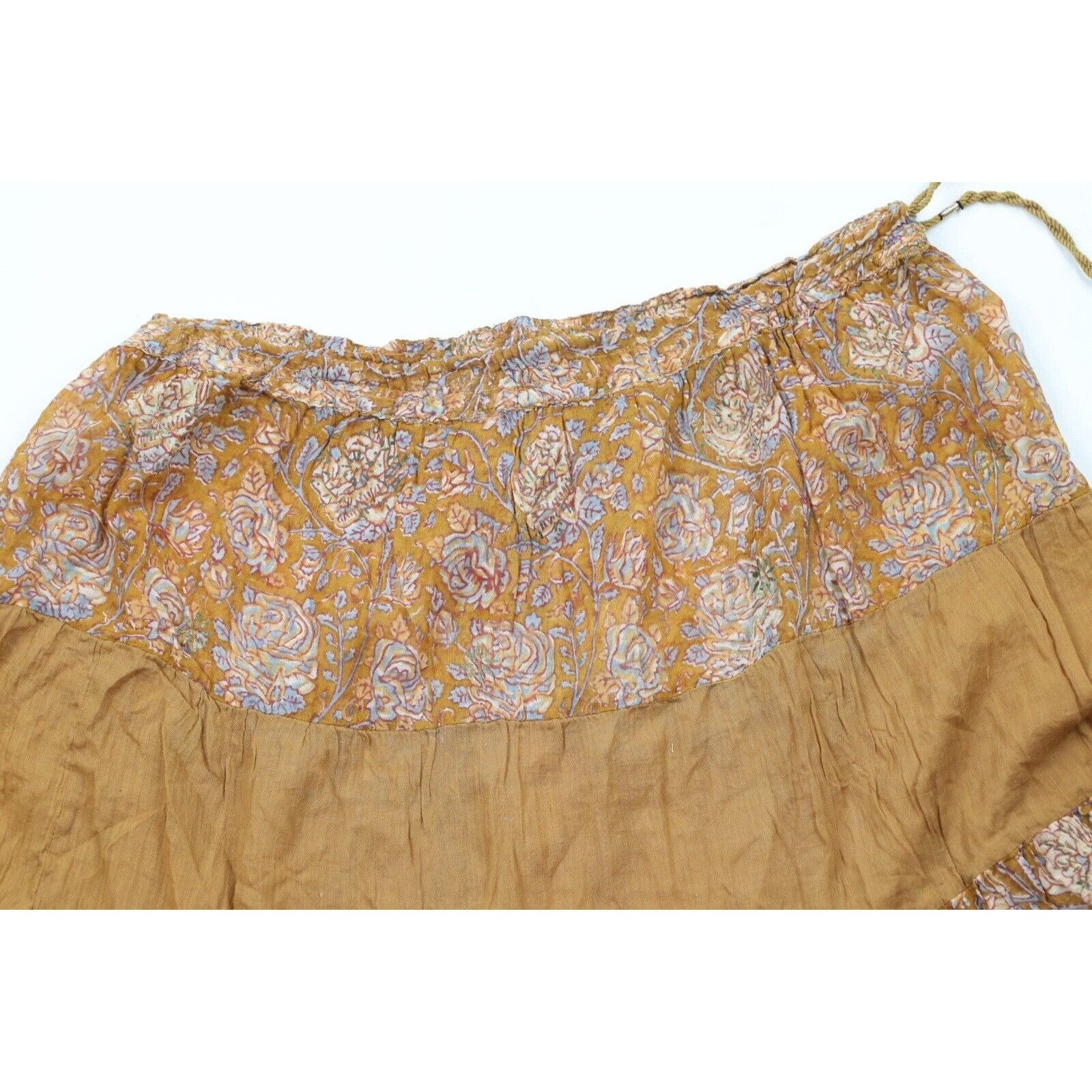 Vintage Vintage 60s 70s Indian Gauze Gauzy Cotton Roped Skirt Size 26" / US 2 / IT 38 - 9 Thumbnail