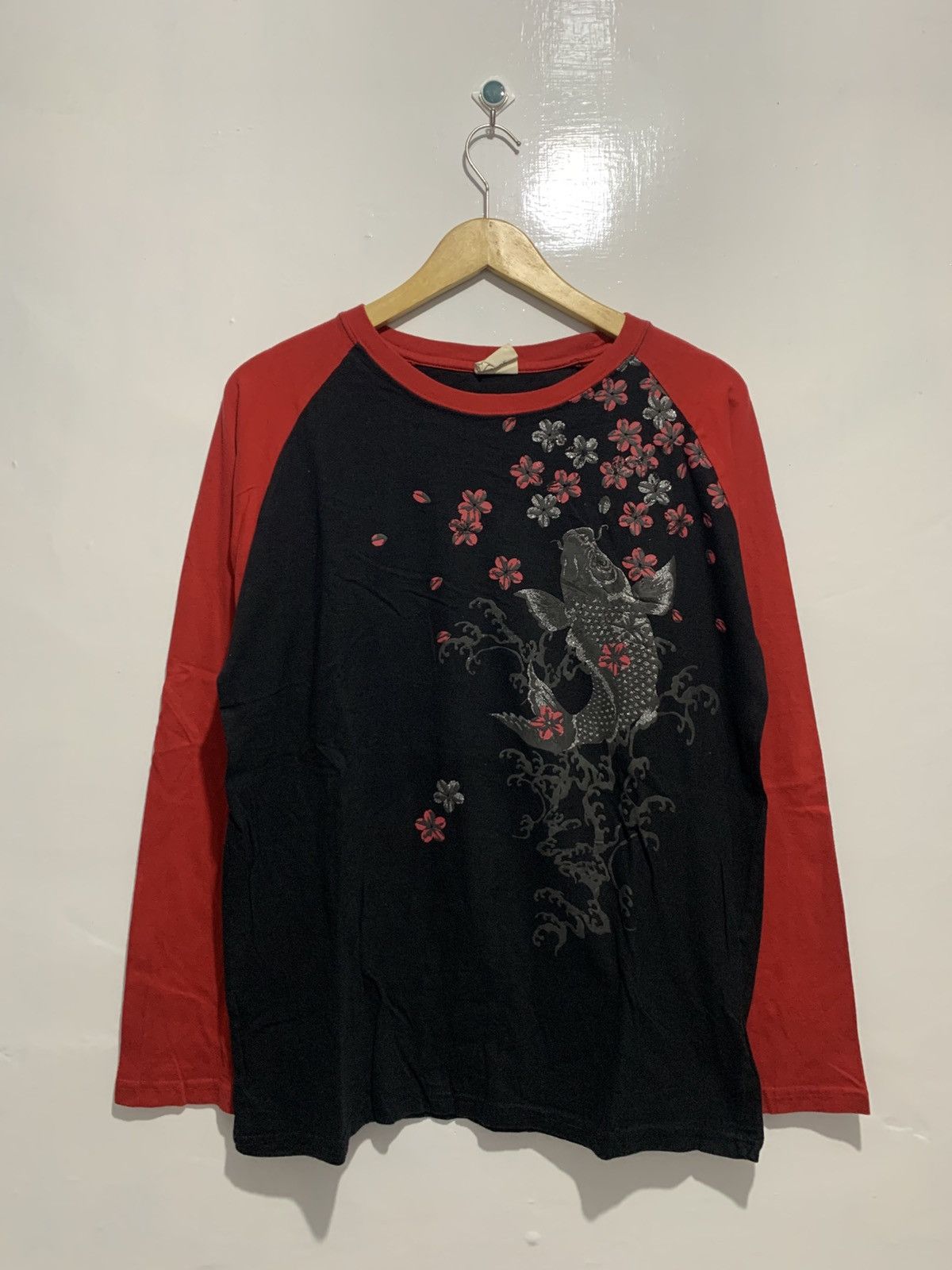 Karakuri Tamashii Sukajan Koi Souvenir Japanese Poem Long Sleeve Size L / US 10 / IT 46 - 2 Thumbnail