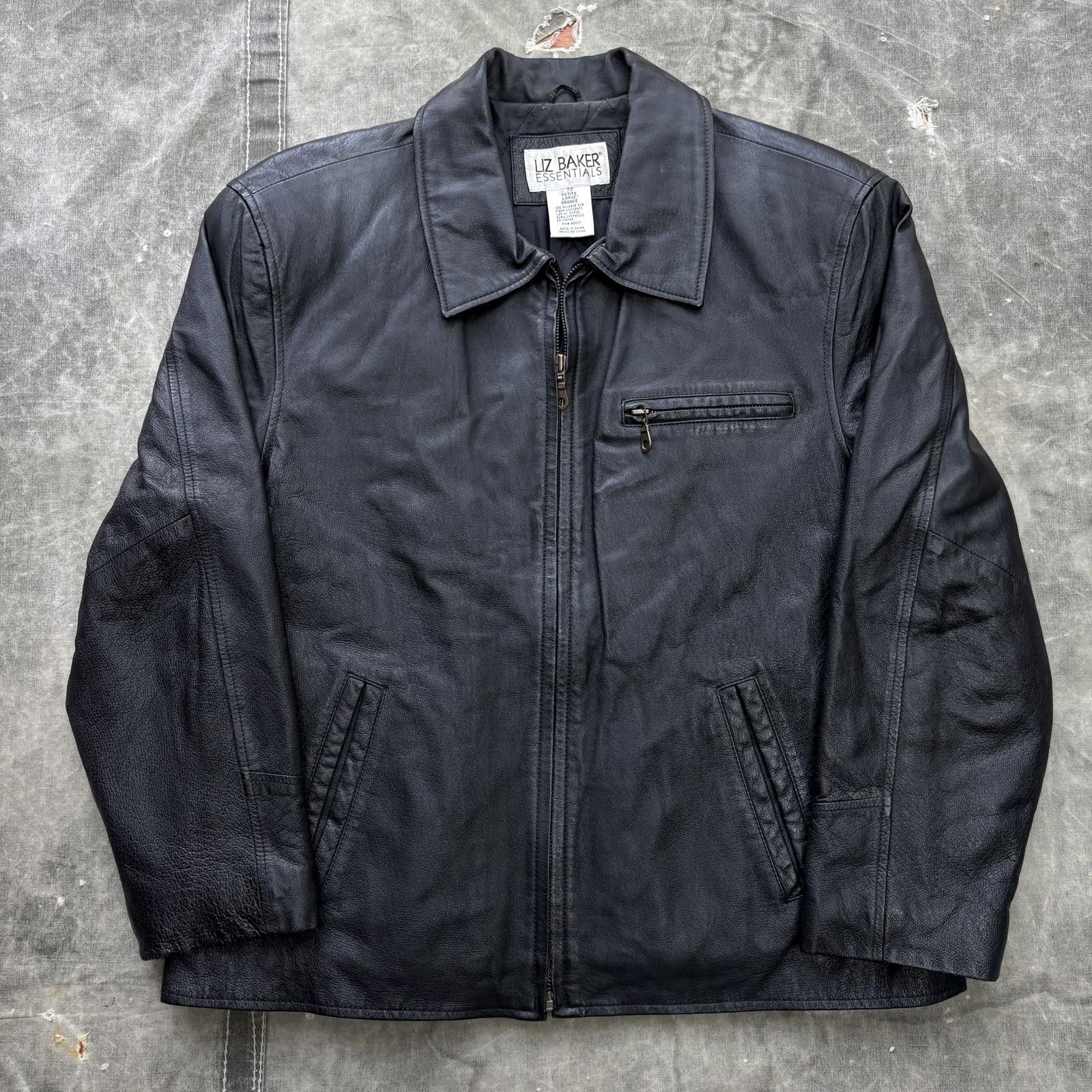 Vintage Vintage 90s Black Leather Grunge Skate Flight Bomber Jacket Size L / US 10 / IT 46 - 1 Thumbnail