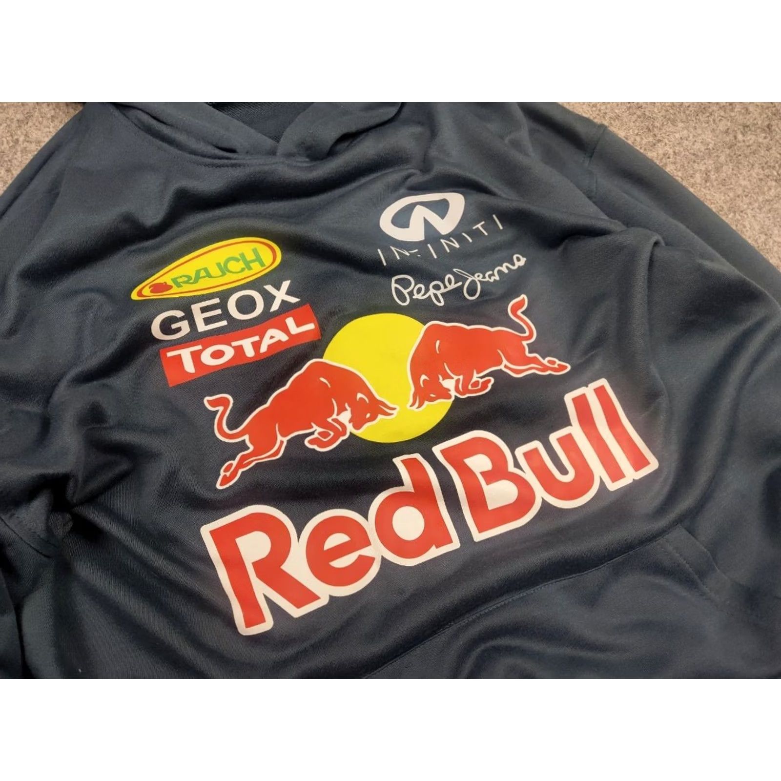 Logo 7 Vintage Racing Red Bull All Logo Blue Hoodie Mens M Blue 90s Sports USA Logo Pouch Pocket Hoodie Size US M / EU 48-50 / 2 - 7 Thumbnail
