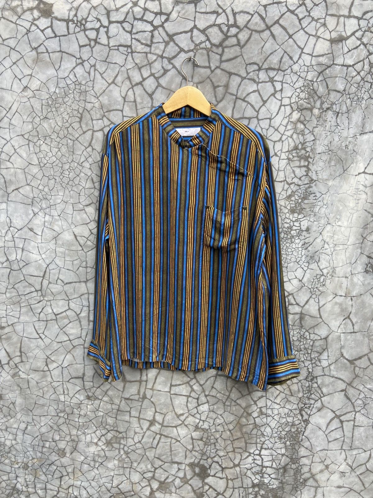 TOGA VIRILIS AW2021 Toga Virilis 50s Classics Stripe Asymetric Shirts Size US L / EU 52-54 / 3 - 1 Thumbnail