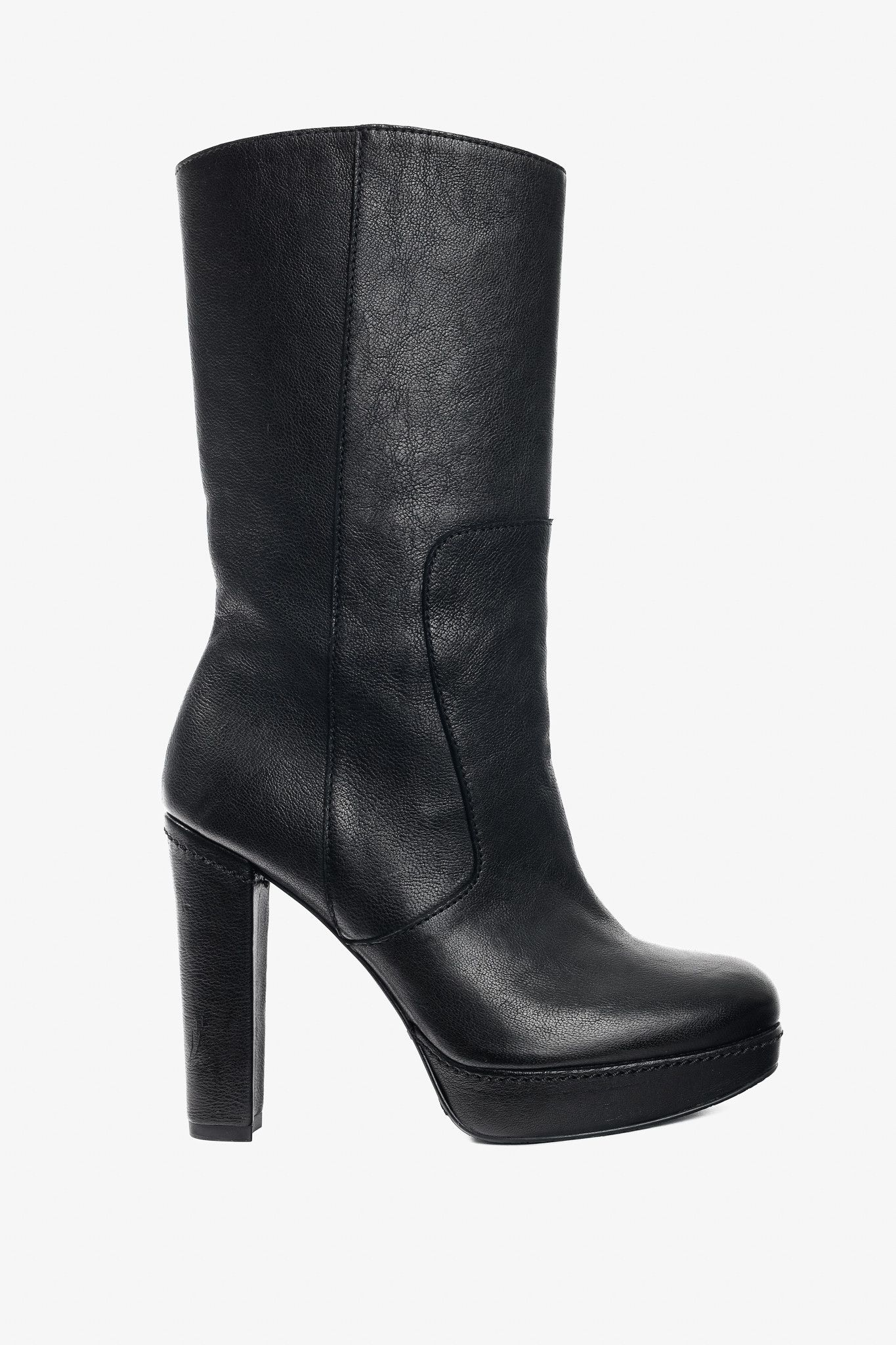 Stuart Weitzman Stuart Weitzman Black Leather Platform Heeled Short Boots Size US 5.5 / IT 35.5 - 1 Thumbnail