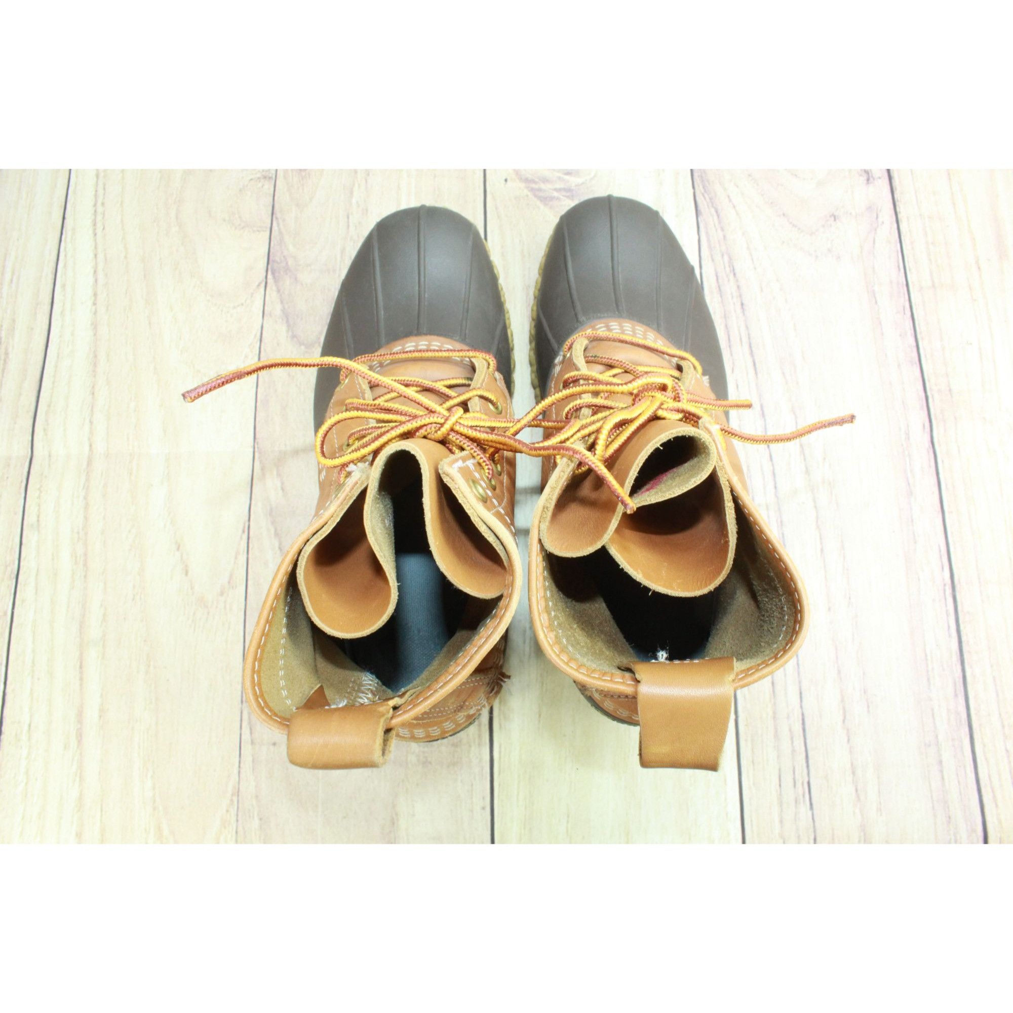 L.L. Bean × Leather LL Bean Women's Brown Leather 8" Unlined Ankle Duck Boots Size US 10 / IT 40 - 7 Thumbnail