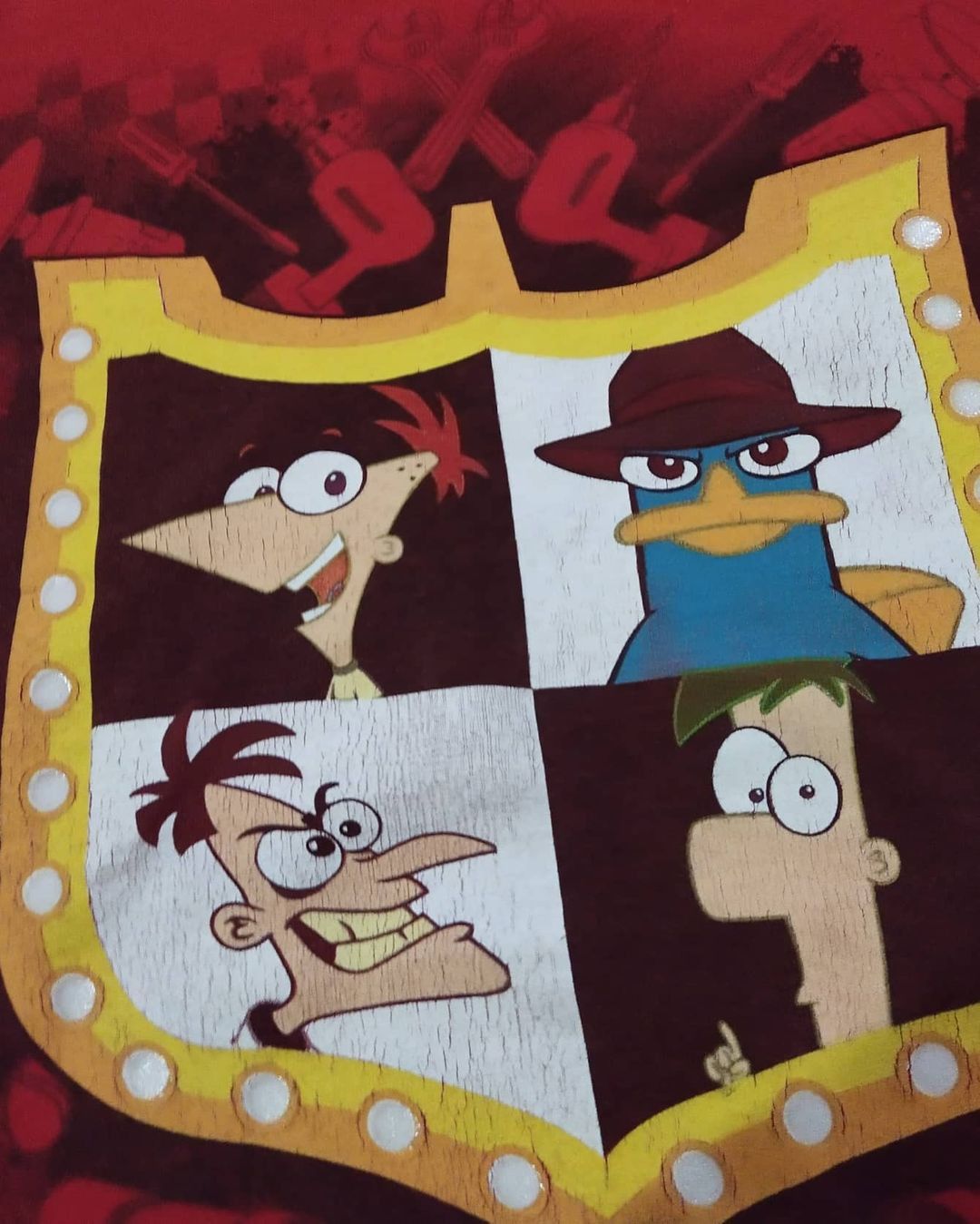 Cartoon Network × Disney × Nickelodeon Phineas and Ferb Red Graphic Cartoon Tees Size US M / EU 48-50 / 2 - 3 Thumbnail