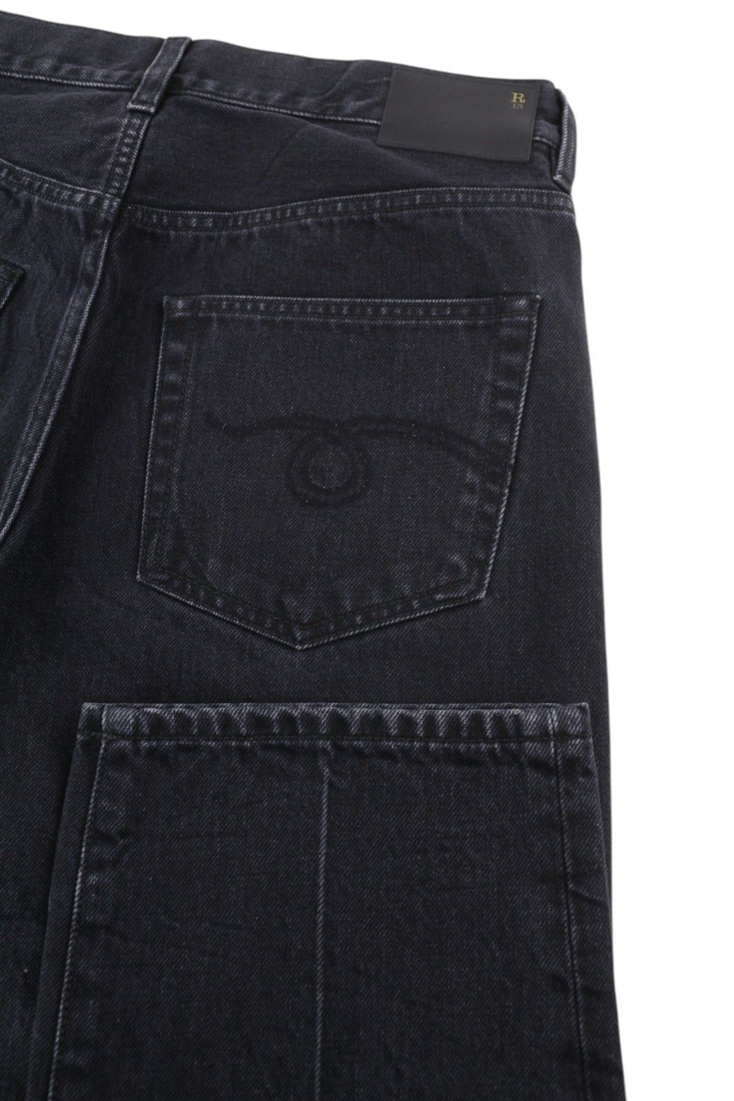R13 SLIM BF 27 Onyx Black Ankle Cropped Zip Fly Denim 85807 Size 27" / US 4 / IT 40 - 5 Thumbnail