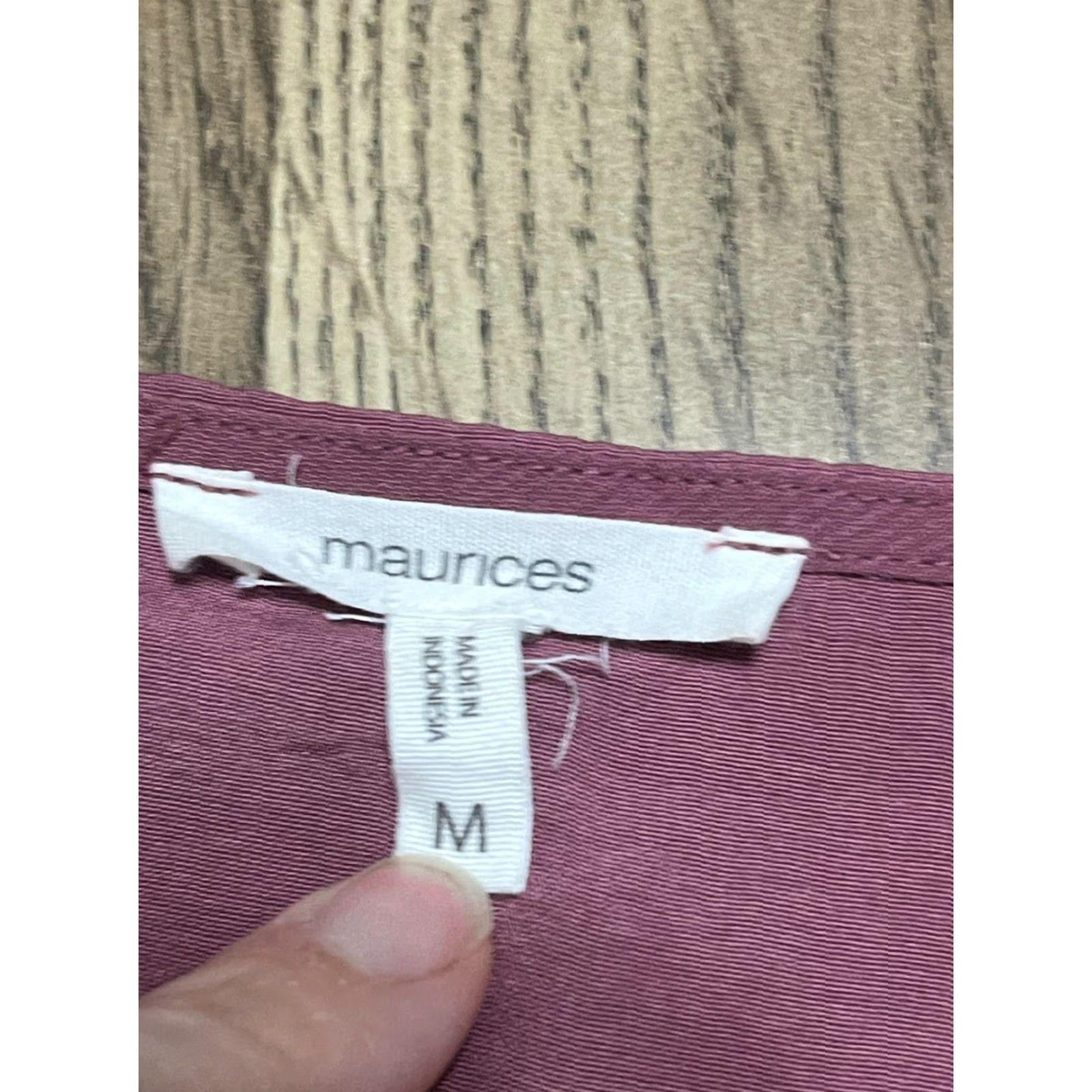 Vintage **Women's Medium Maurices Purple Long Sleeve V-Neck Blouse** User: Women's Medium Maurices Purple Long Sleeve V-Neck Blouse Size M / US 6-8 / IT 42-44 - 5 Thumbnail