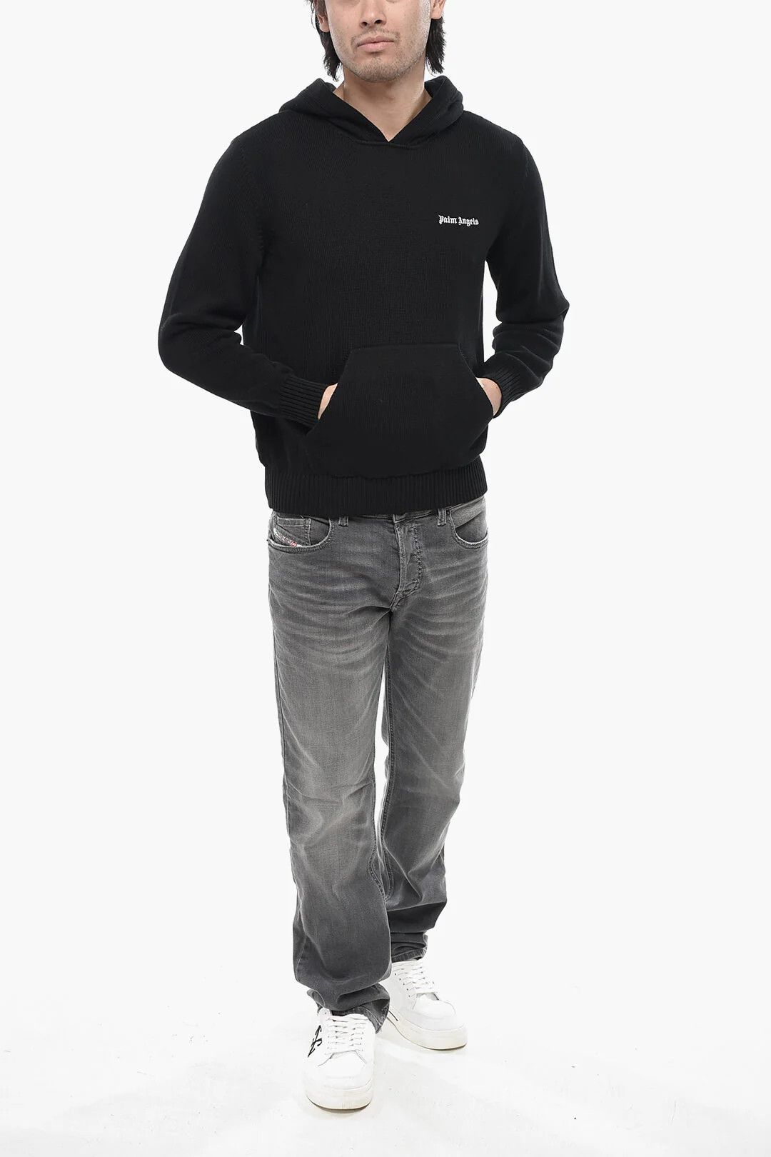 Palm Angels og1mm0326 Cotton Hooded Sweater in Black Size US M / EU 48-50 / 2 - 4 Thumbnail
