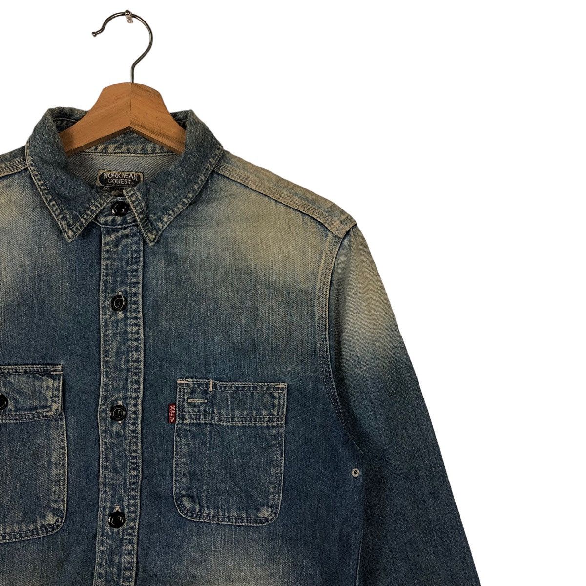 Japanese Brand 🔥90’s Work Wear Gowest Art of Blues Chambray Jacket Denim Size US M / EU 48-50 / 2 - 6 Thumbnail