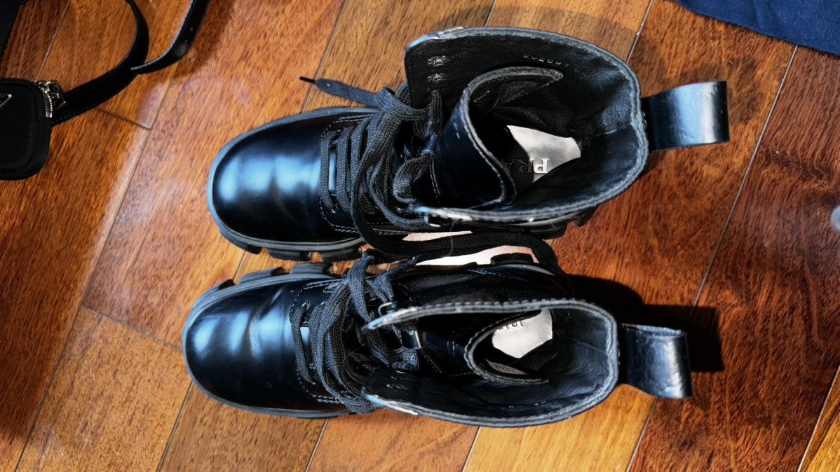 Prada Prada Monolith brushed leather renylon combat boot Size US 10.5 / EU 43-44 - 10 Thumbnail